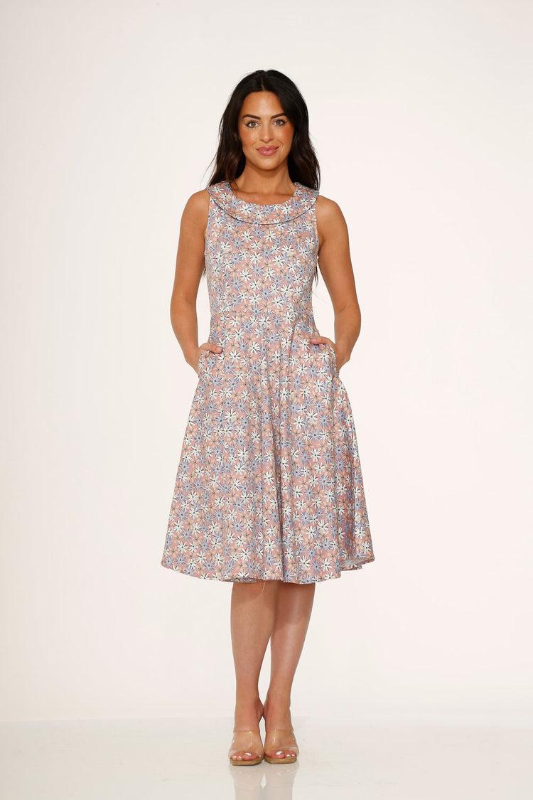 Pink Daisy Floral Swing Dress Product Image