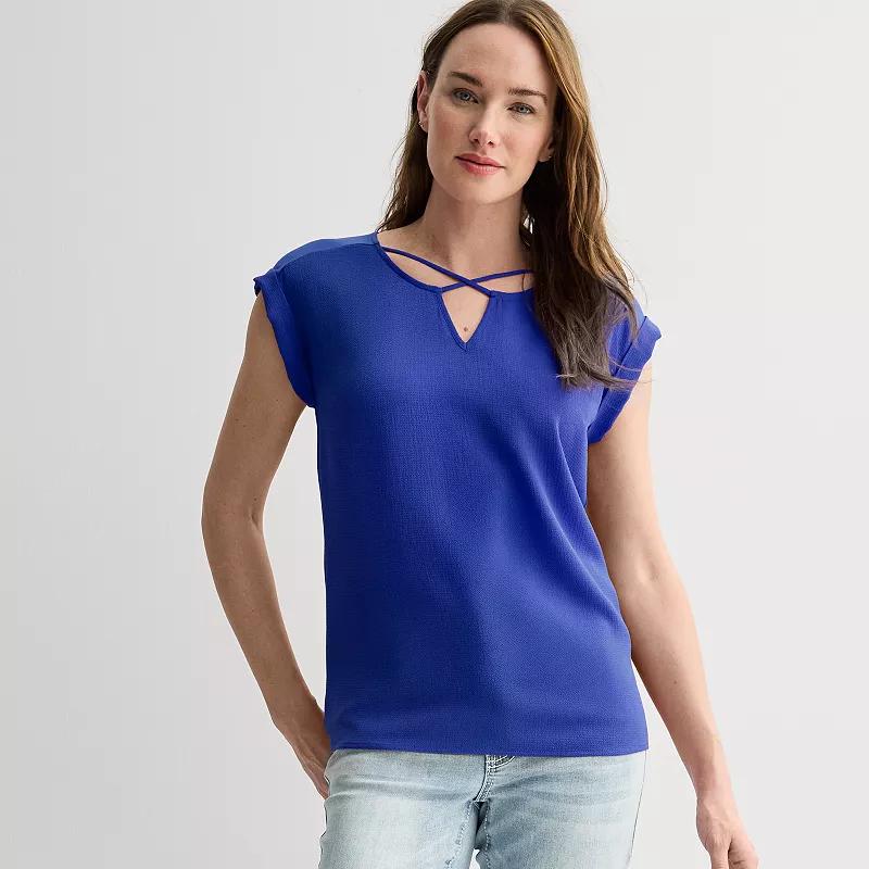 Womens Apt. 9 Lattice Neck Top Product Image