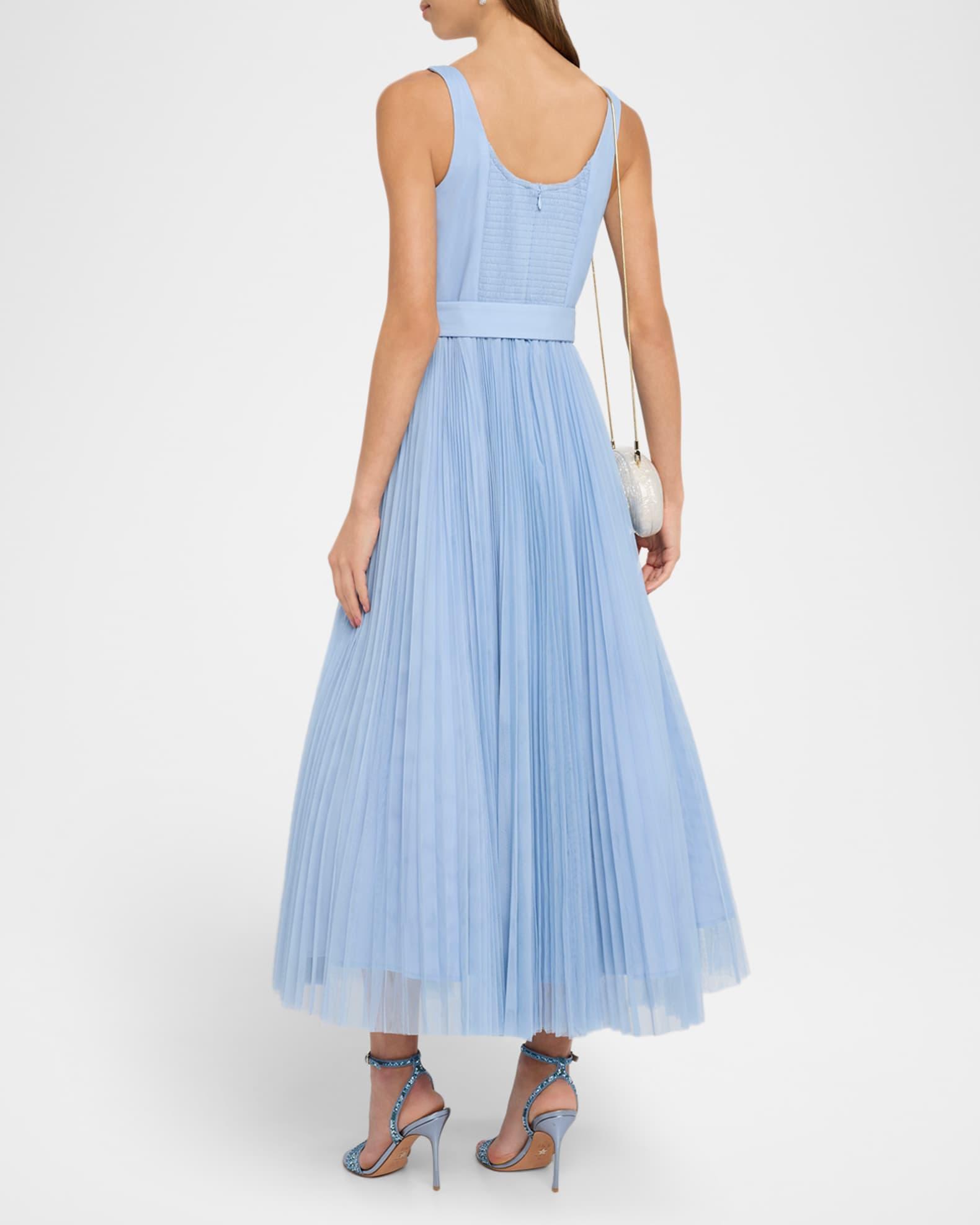 Effy Sleeveless Pleated Tulle Maxi Dress Product Image