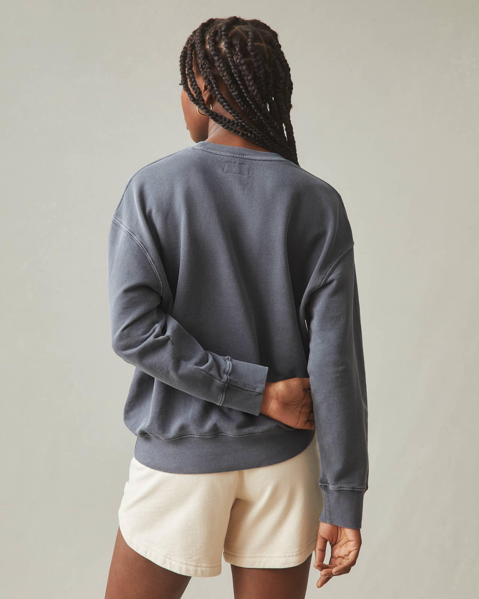 Women's Relaxed French Terry Crew - Metropolitan Grey Female Product Image