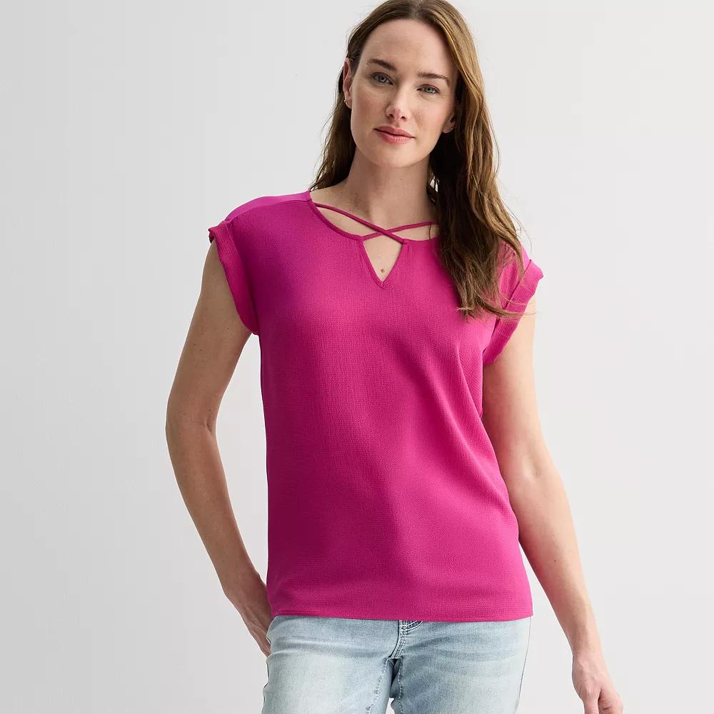 Womens Apt. 9 Lattice Neck Top Product Image