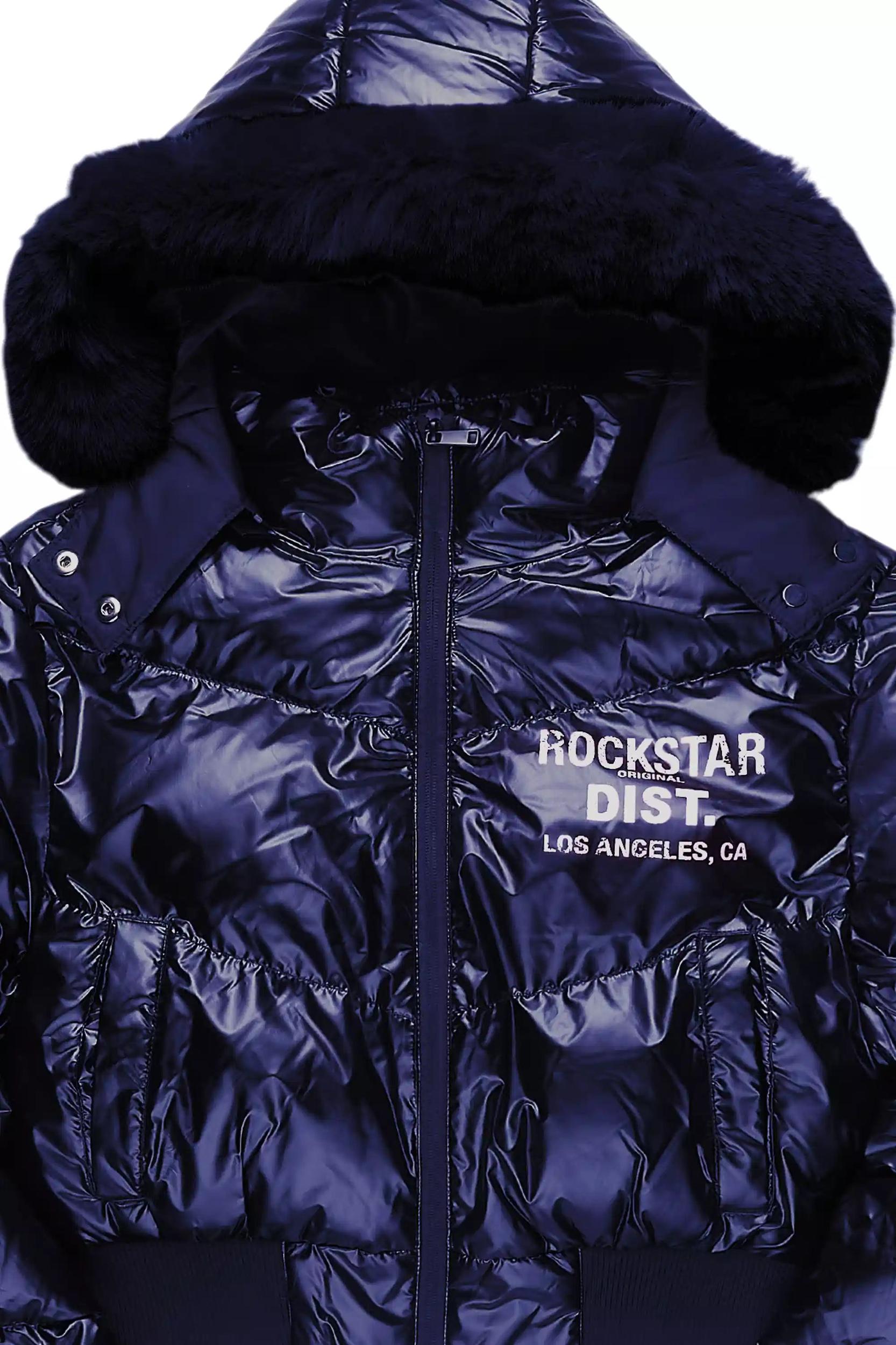 Moncia Navy Puffer Jacket Female Product Image