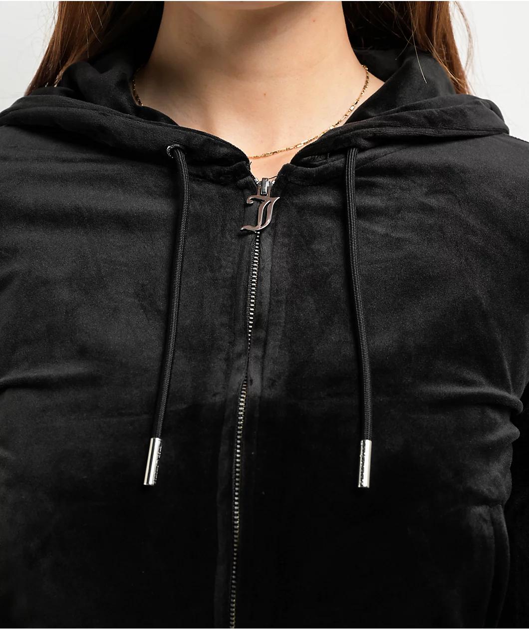 Juicy Couture OG Big Bling Licorice Velour Zip Hoodie Product Image
