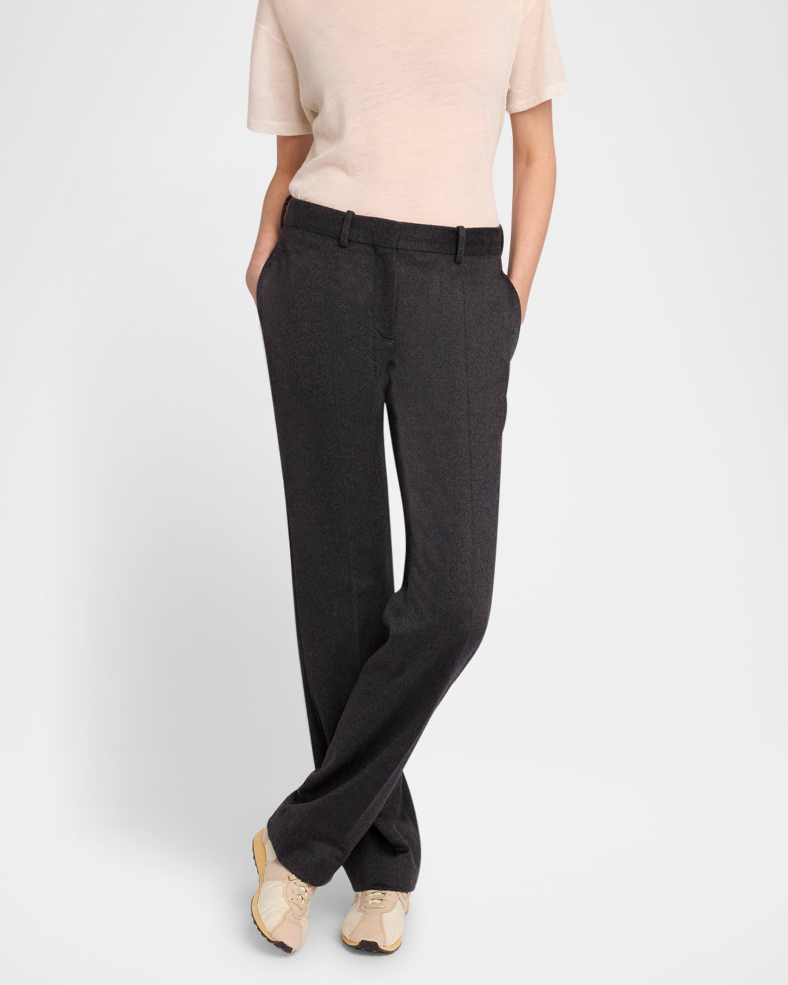 Selvie Brushed Cashmere-Silk Straight-Leg Pants Product Image