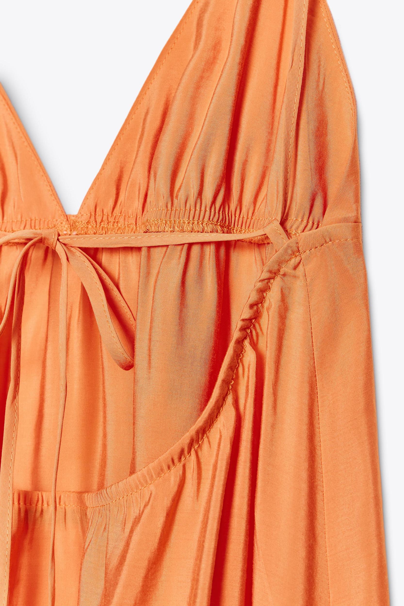 FLOWY MIDI DRESS WITH STRAPS Product Image