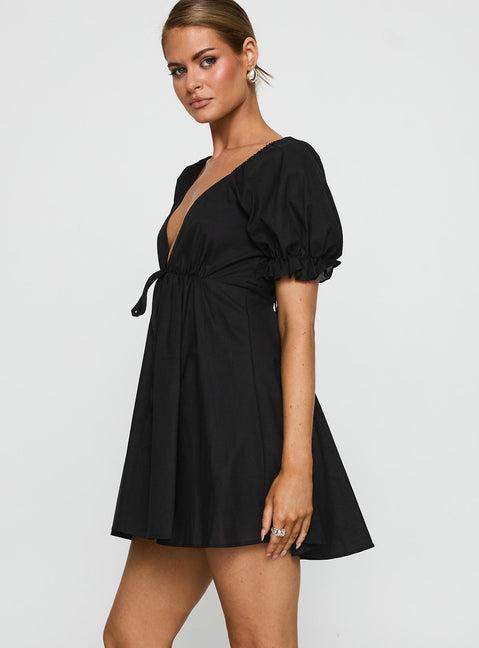 Blissful Mini Dress Black Product Image