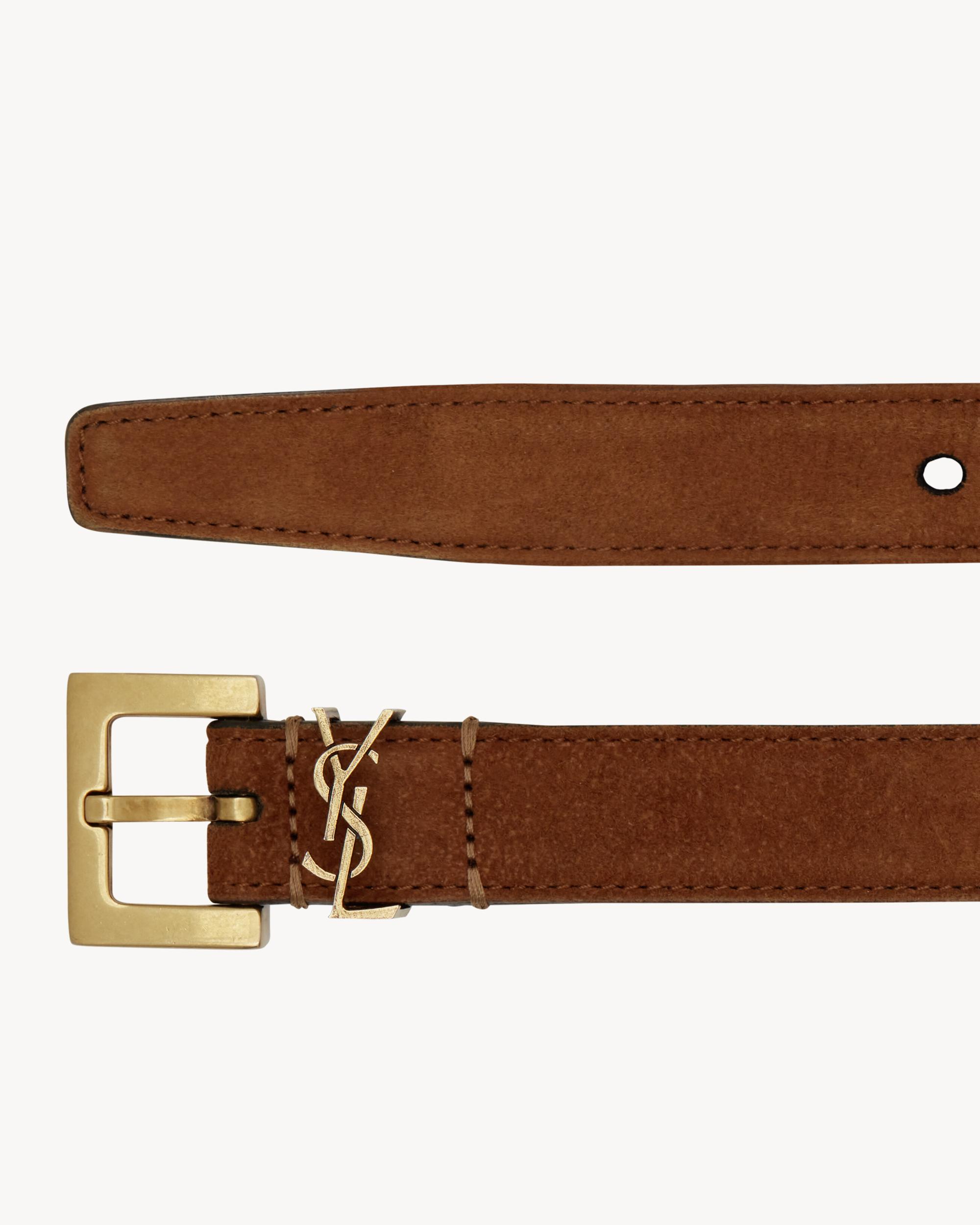 CASSANDRE THIN BELT WITH SQUARE BUCKLE IN SUEDE Product Image