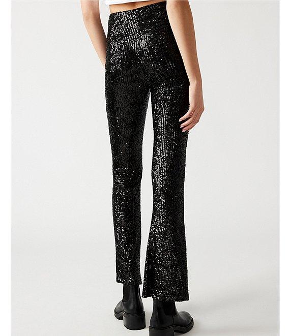 Steve Madden Citrine Stretch Sequin Flare Leg Legging Pants Product Image