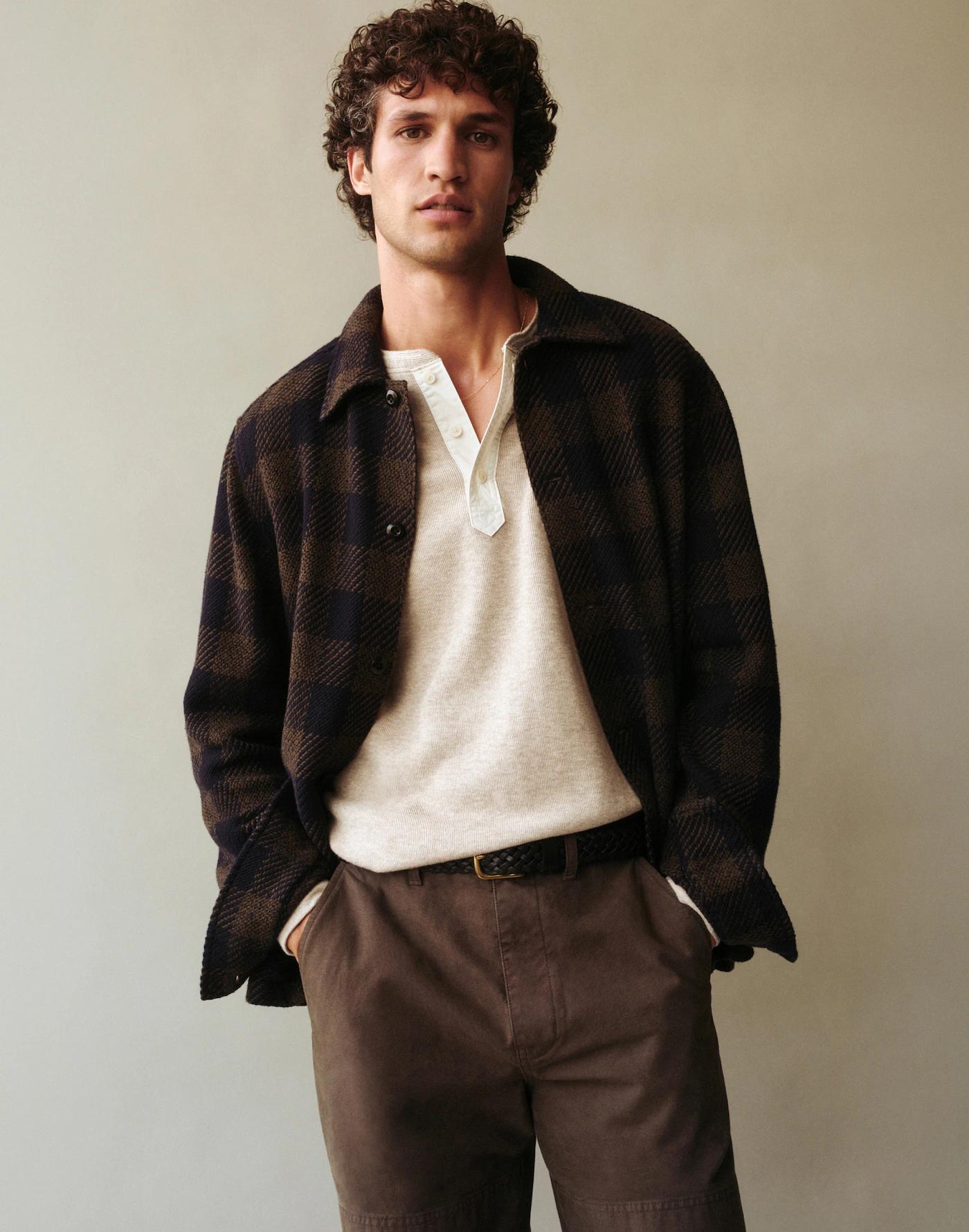 Twill Shirt-Jacket in Broken Plaid Product Image