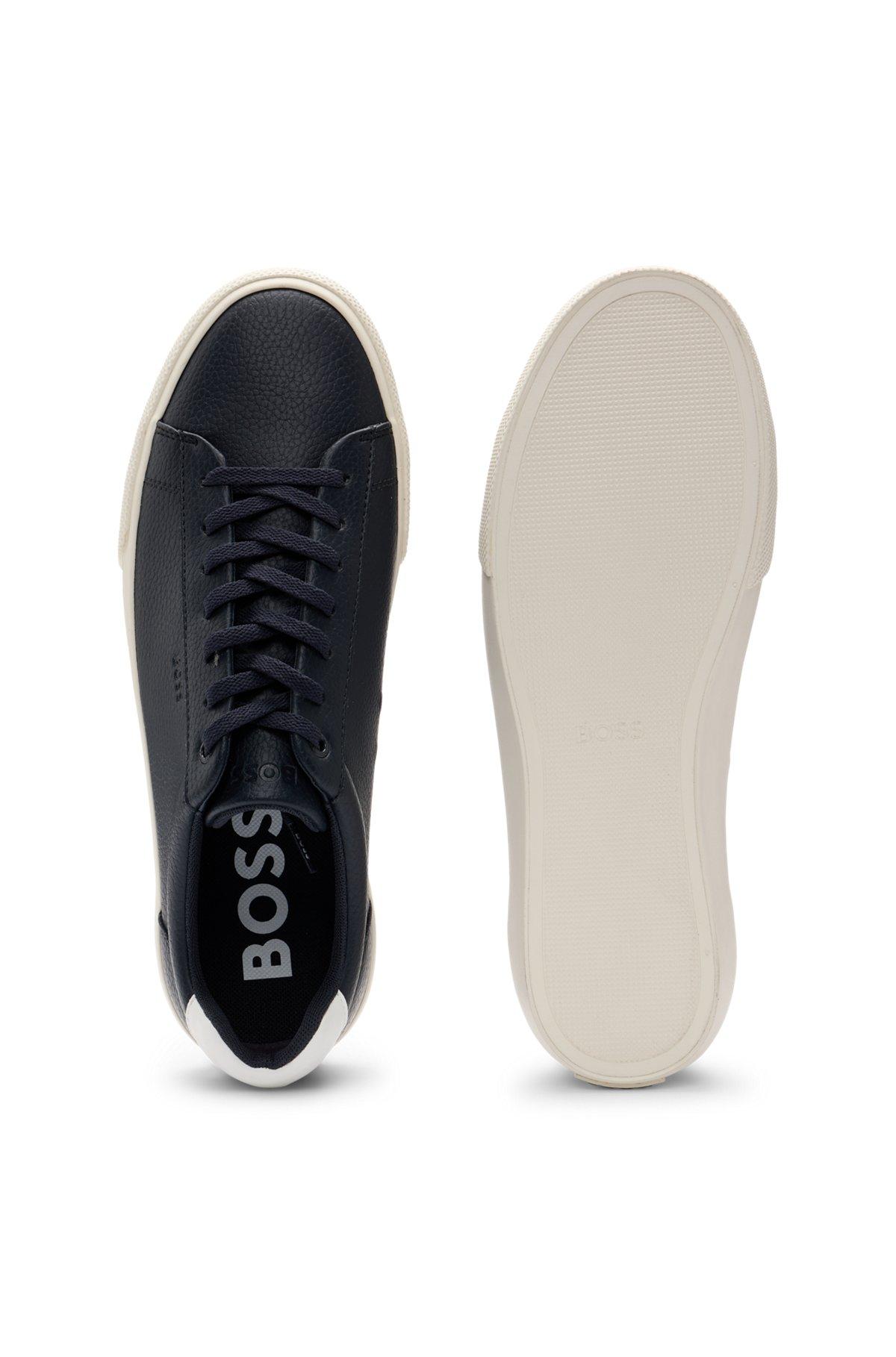 Faux-leather trainers with contrast backtab Product Image