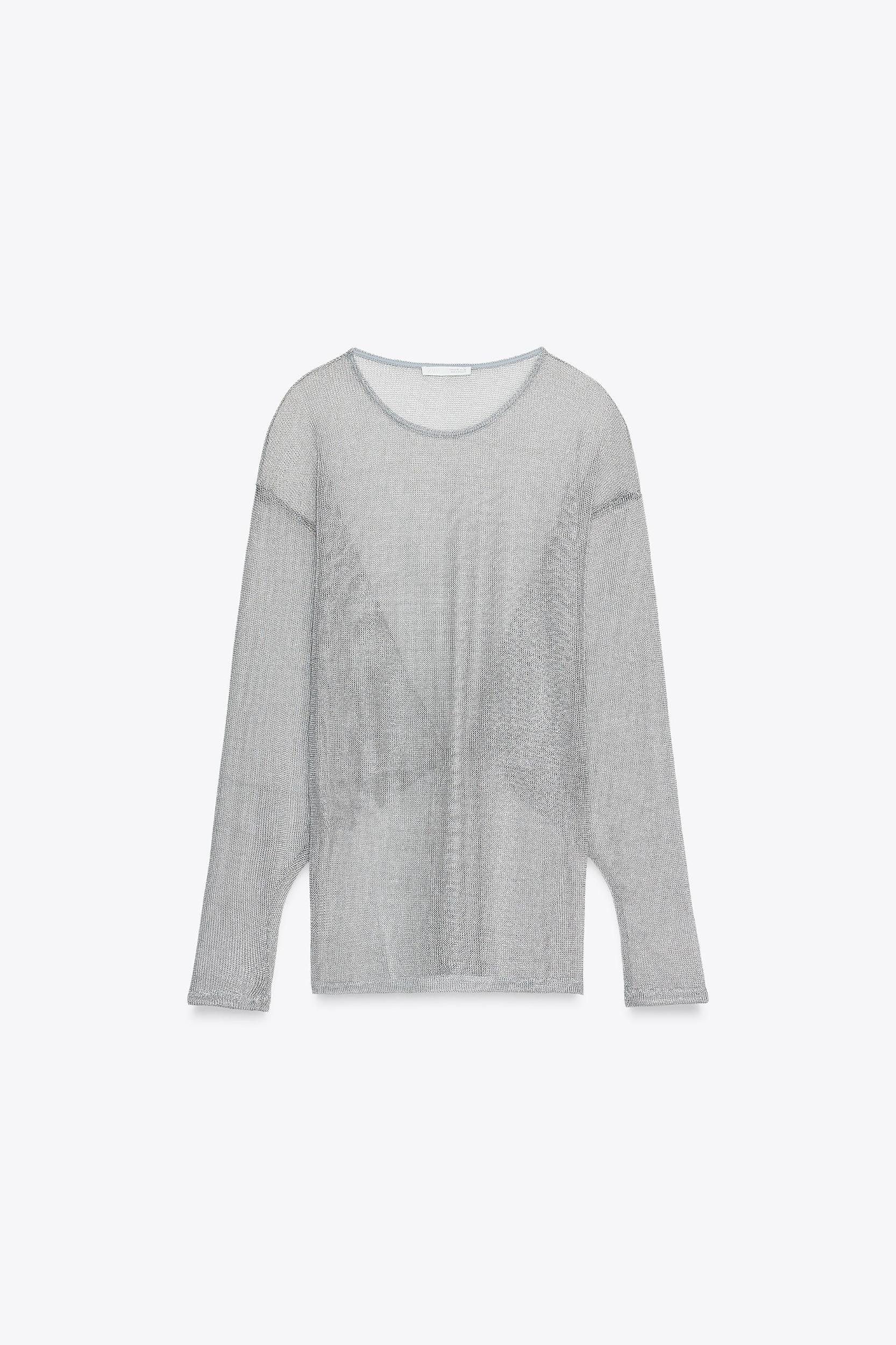 METALLIC THREAD BATWING SLEEVE TOP Product Image