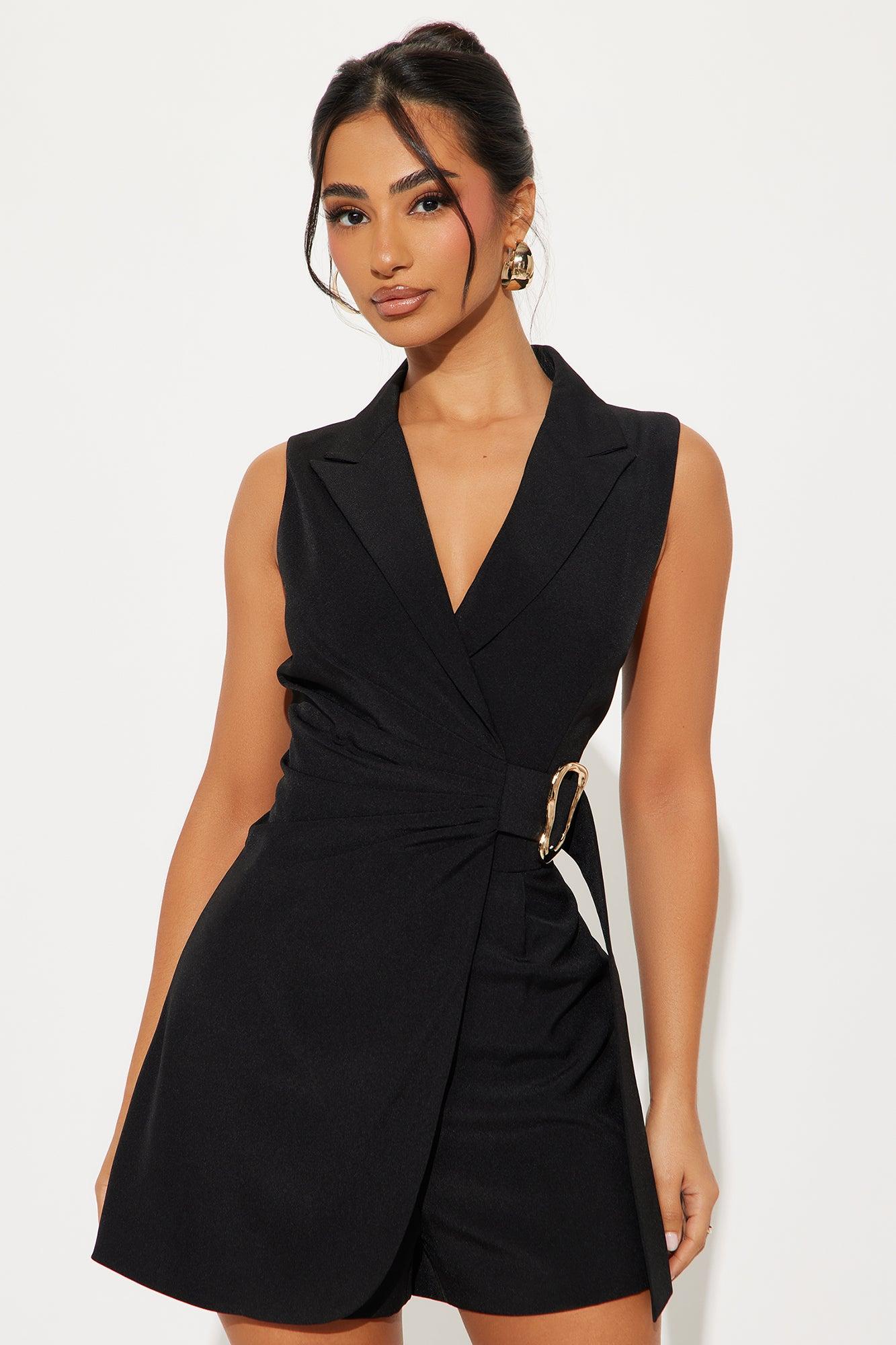 Composed Blazer Romper - Black Product Image