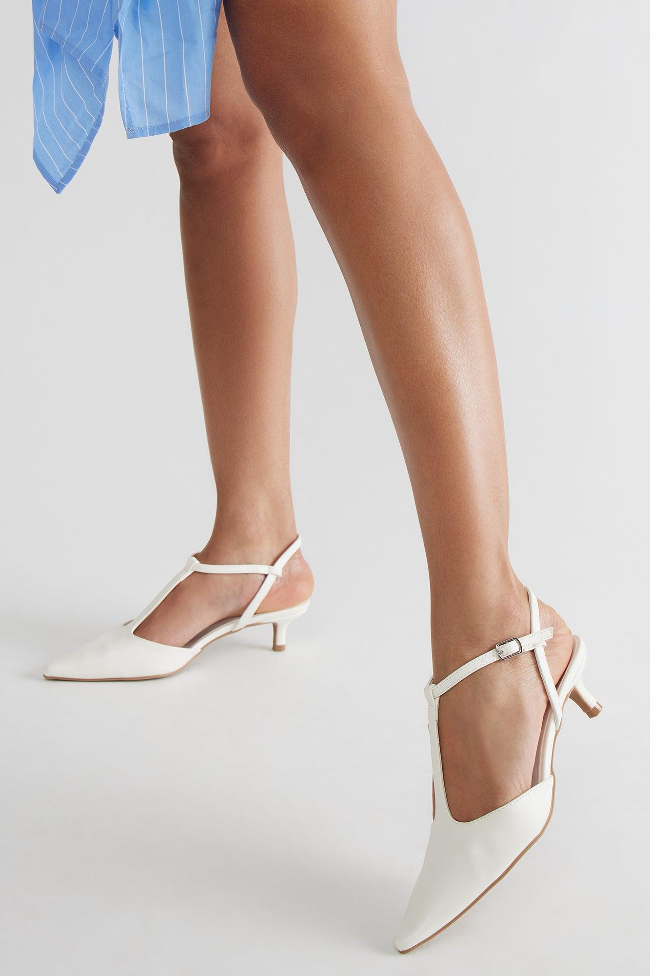 Signal Kitten Heel Pumps - White Product Image