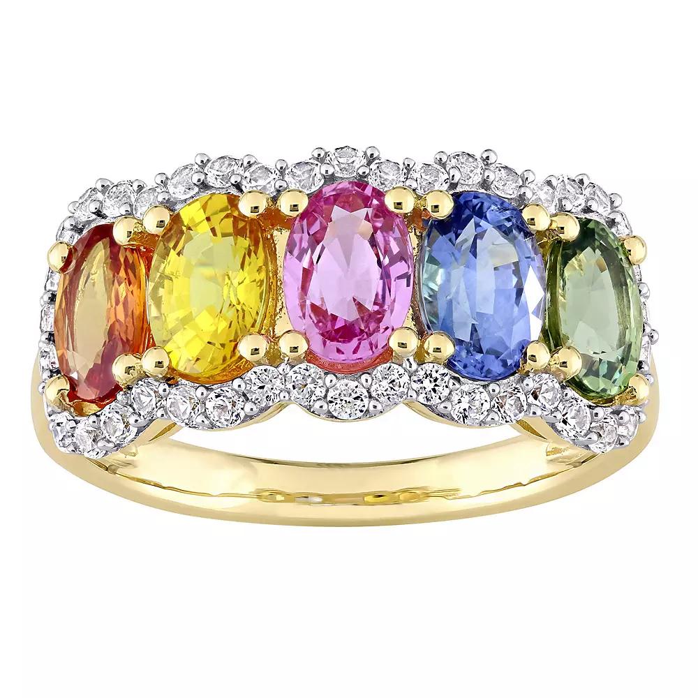 Stella Grace 14k Gold Multi-Color Sapphire 5-Stone Ring, Women's,  Product Image