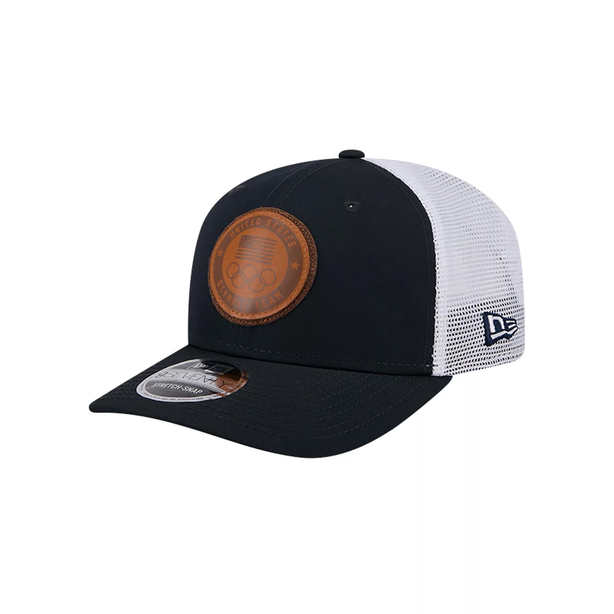 Men's New Era Navy Team USA Leather Patch 9SEVENTY Stretch Snap Adjustable Hat, Usa Blue Product Image