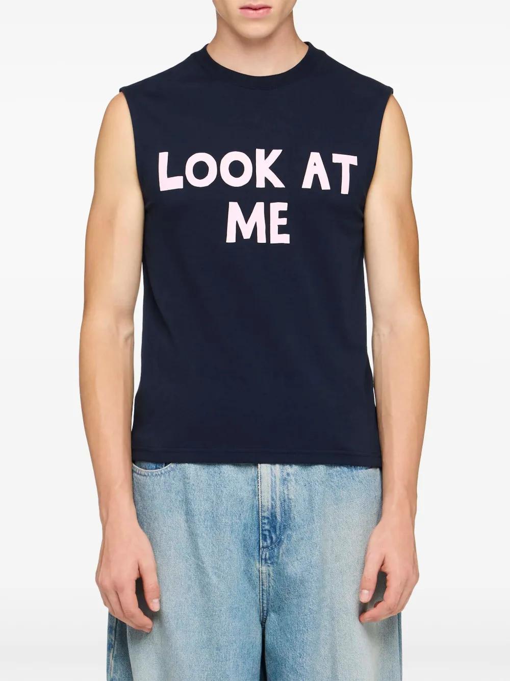 slogan-print tank top Product Image