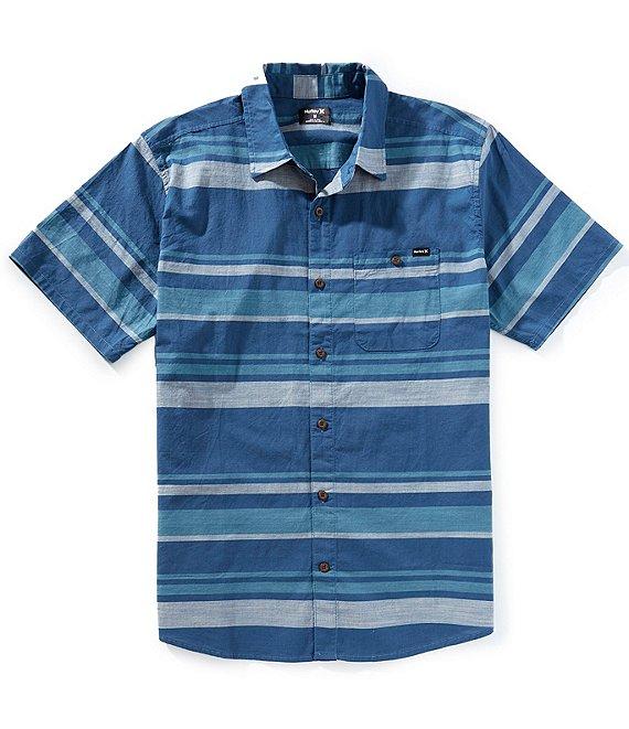 Hurley Lido Horizontal Stripe Short Sleeve Woven Shirt Product Image