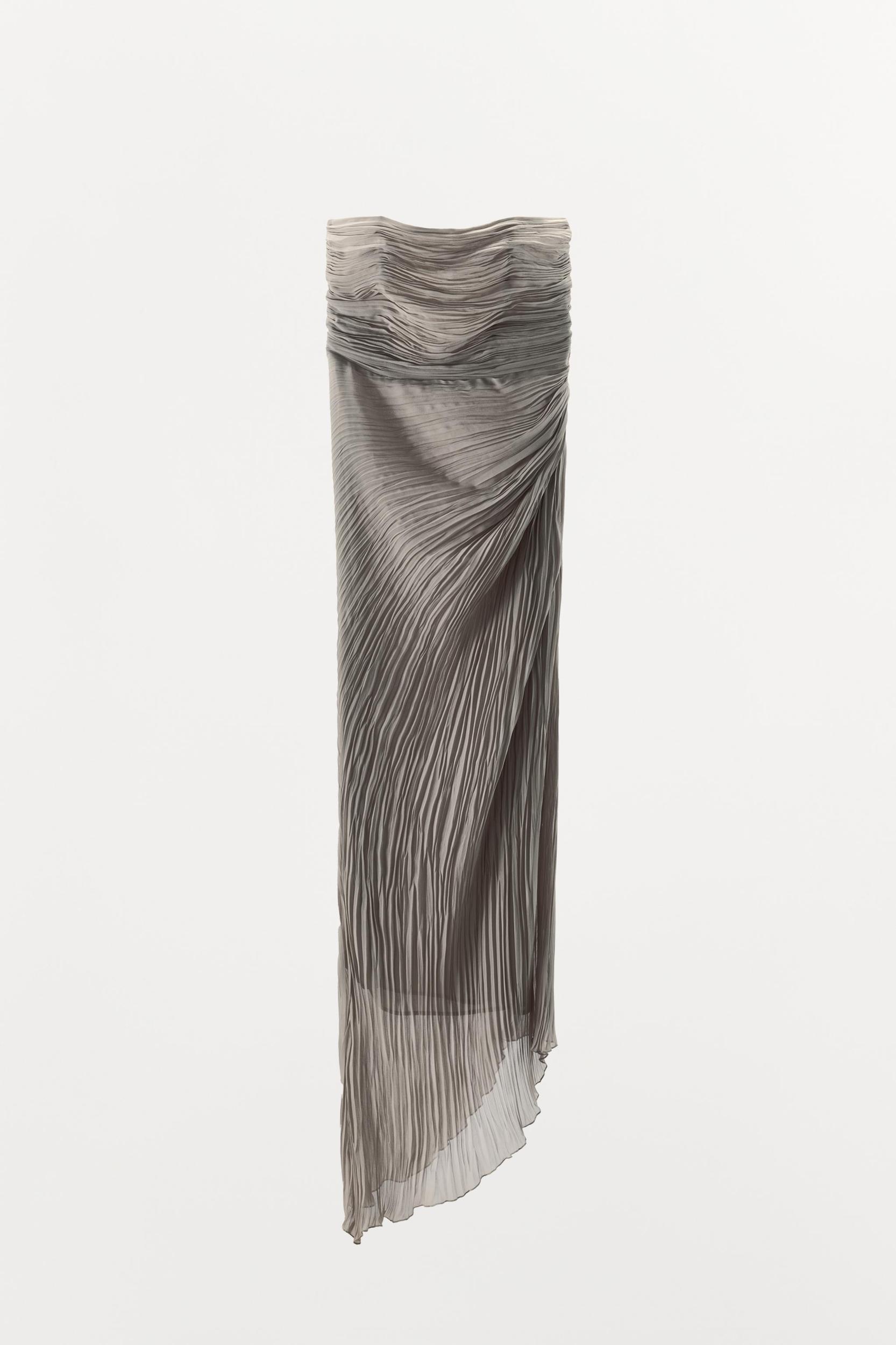 PLEATED STRAPLESS DRESS Product Image