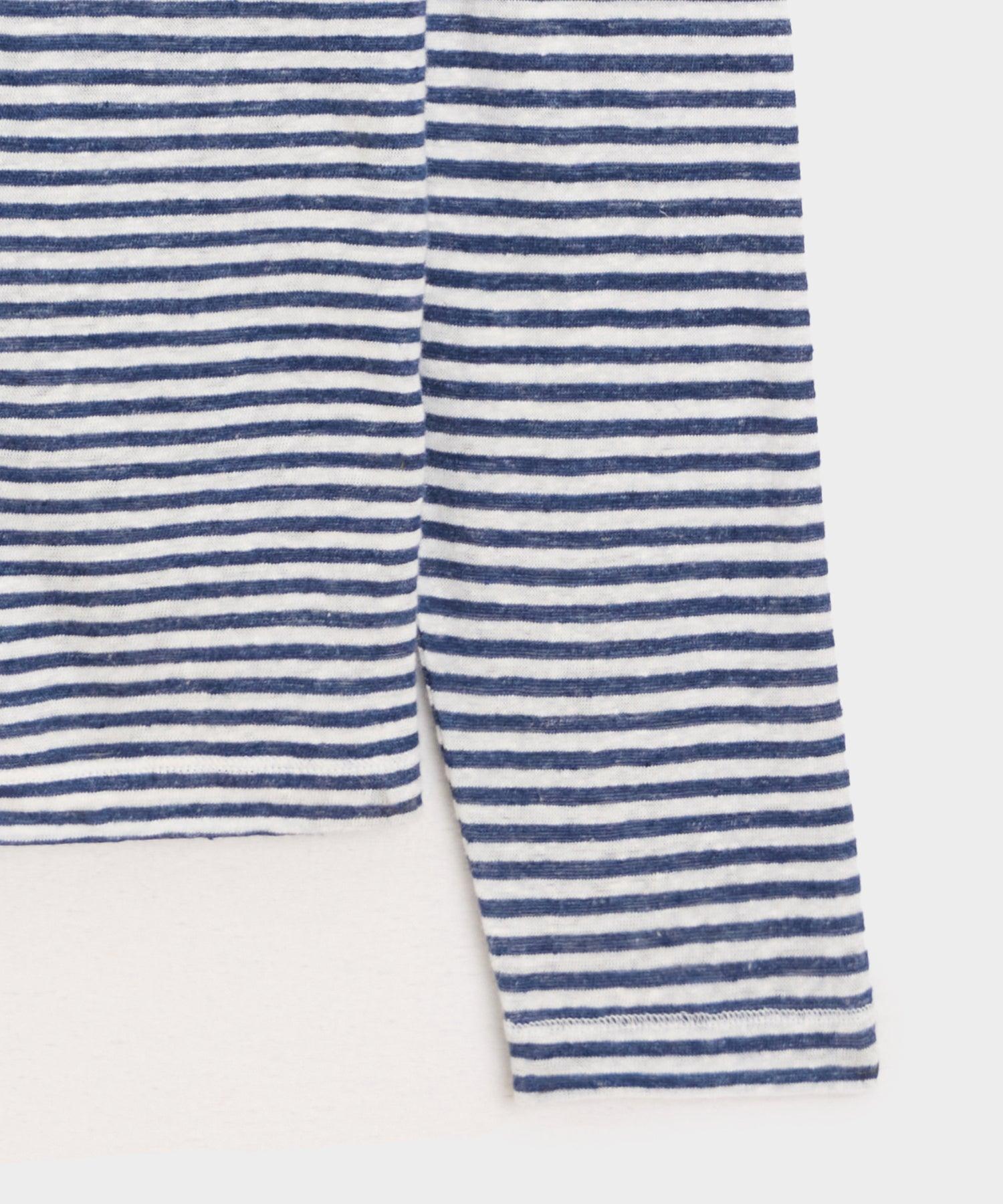 Linen Jersey Striped Pocket Tee Product Image