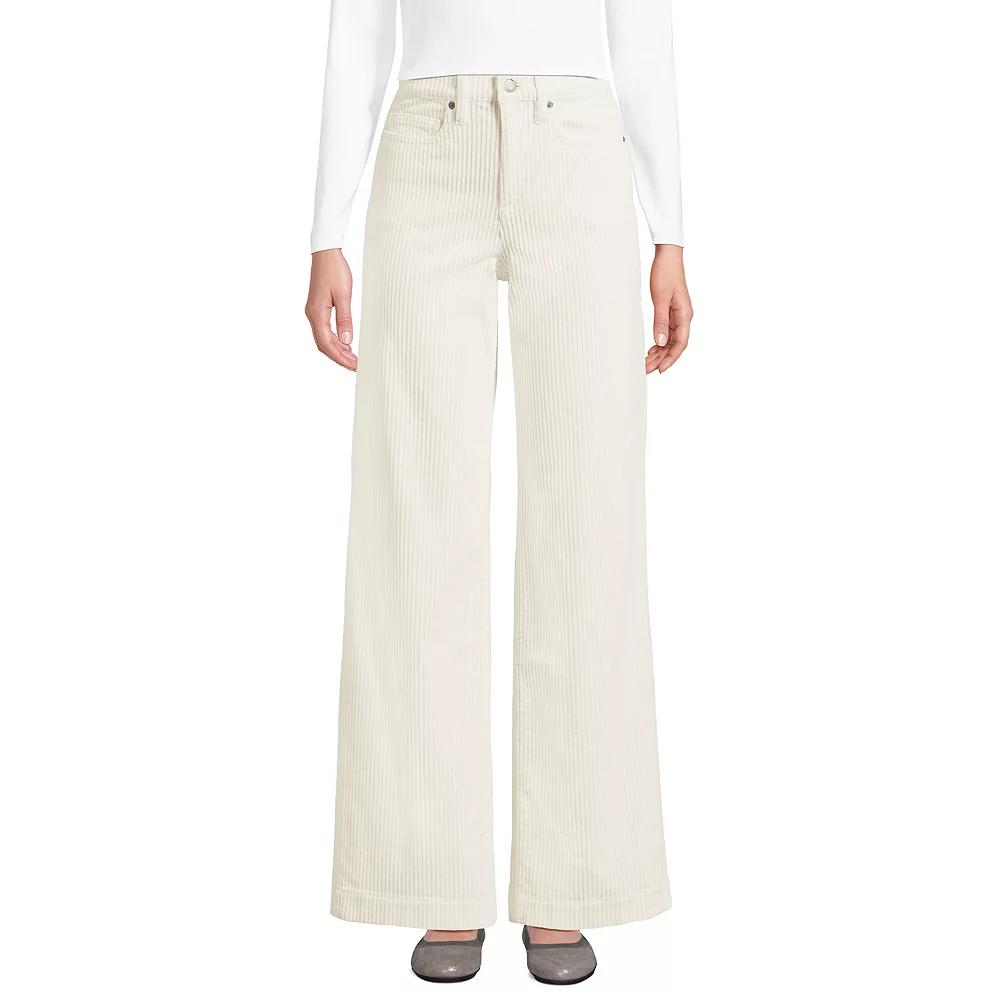 Women's Lands' End High Rise Wide Leg Corduroy Pants,  Product Image