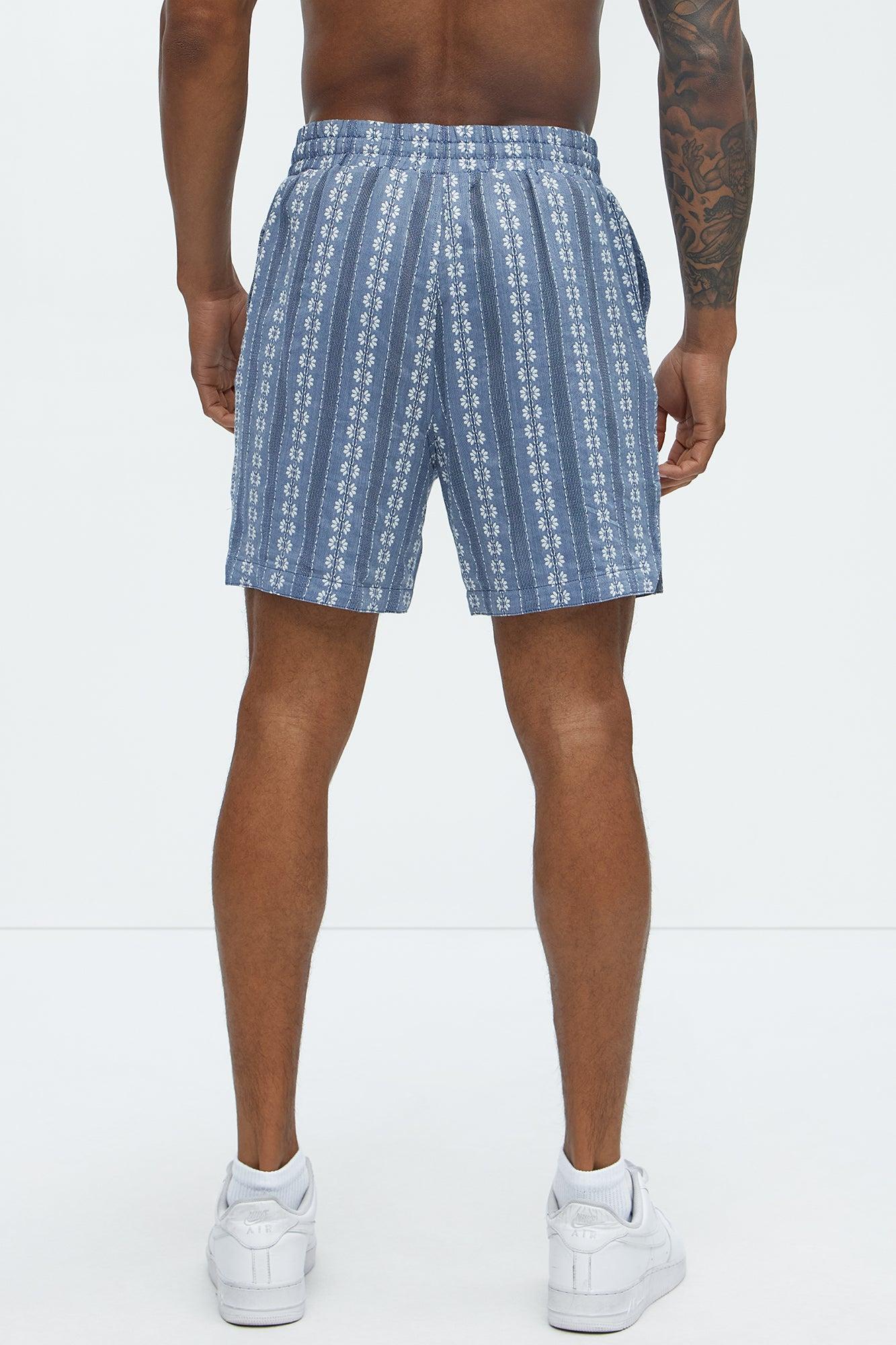 Denali Floral Warm Up Shorts - Blue/combo Product Image