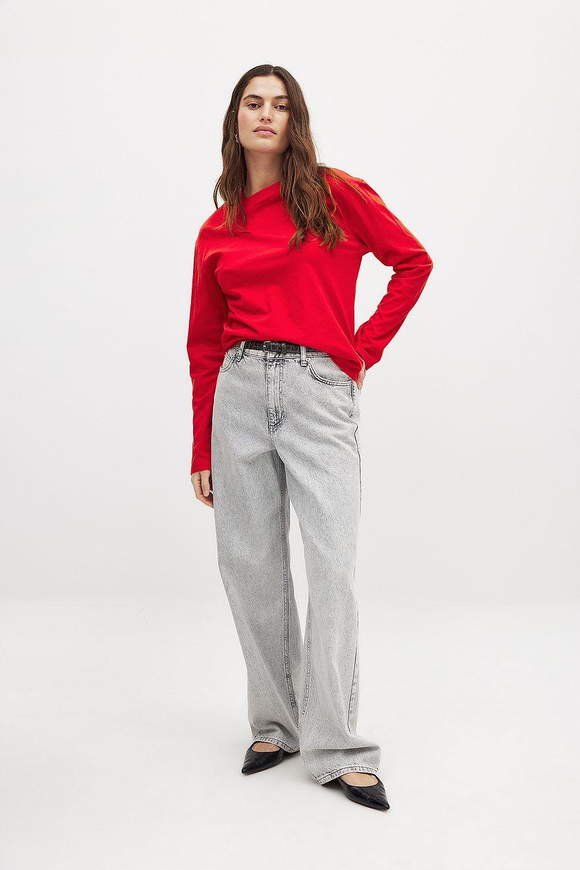 Oversized Long Sleeved Top Green Product Image