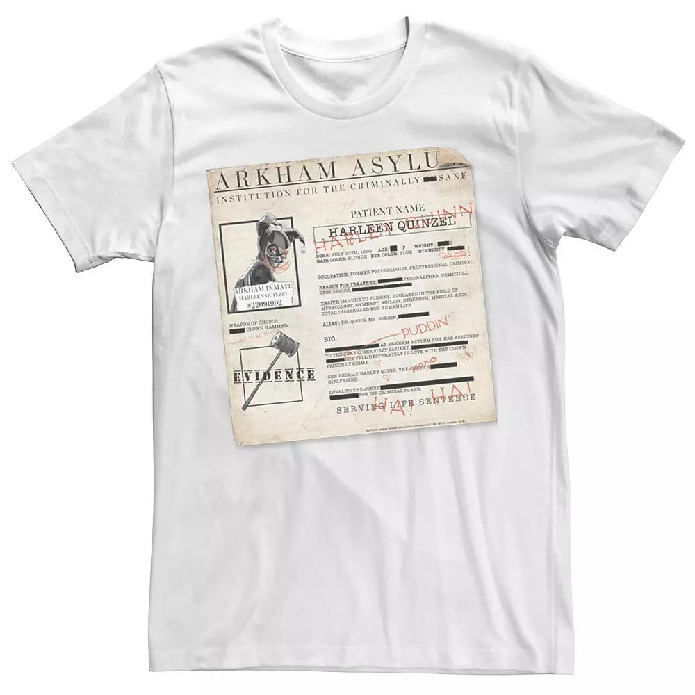 Men's Batman Harley Quinzel Arkham Asylum File Tee,  Product Image
