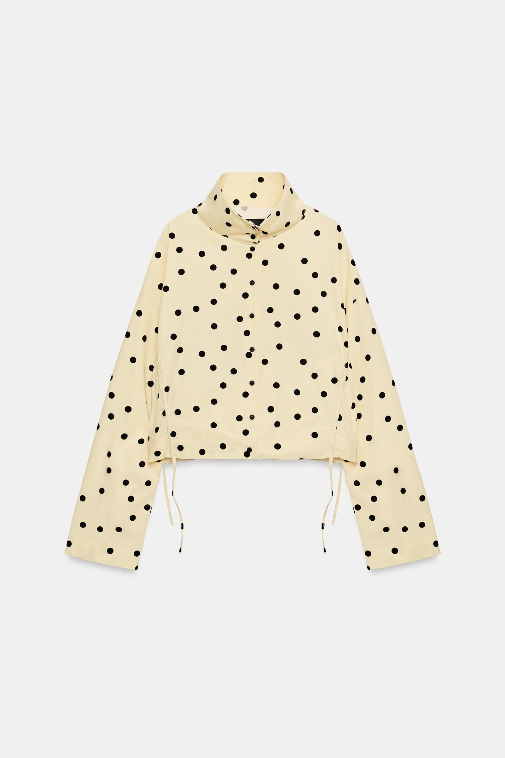 POLKA DOT RUCHED JACKET Product Image
