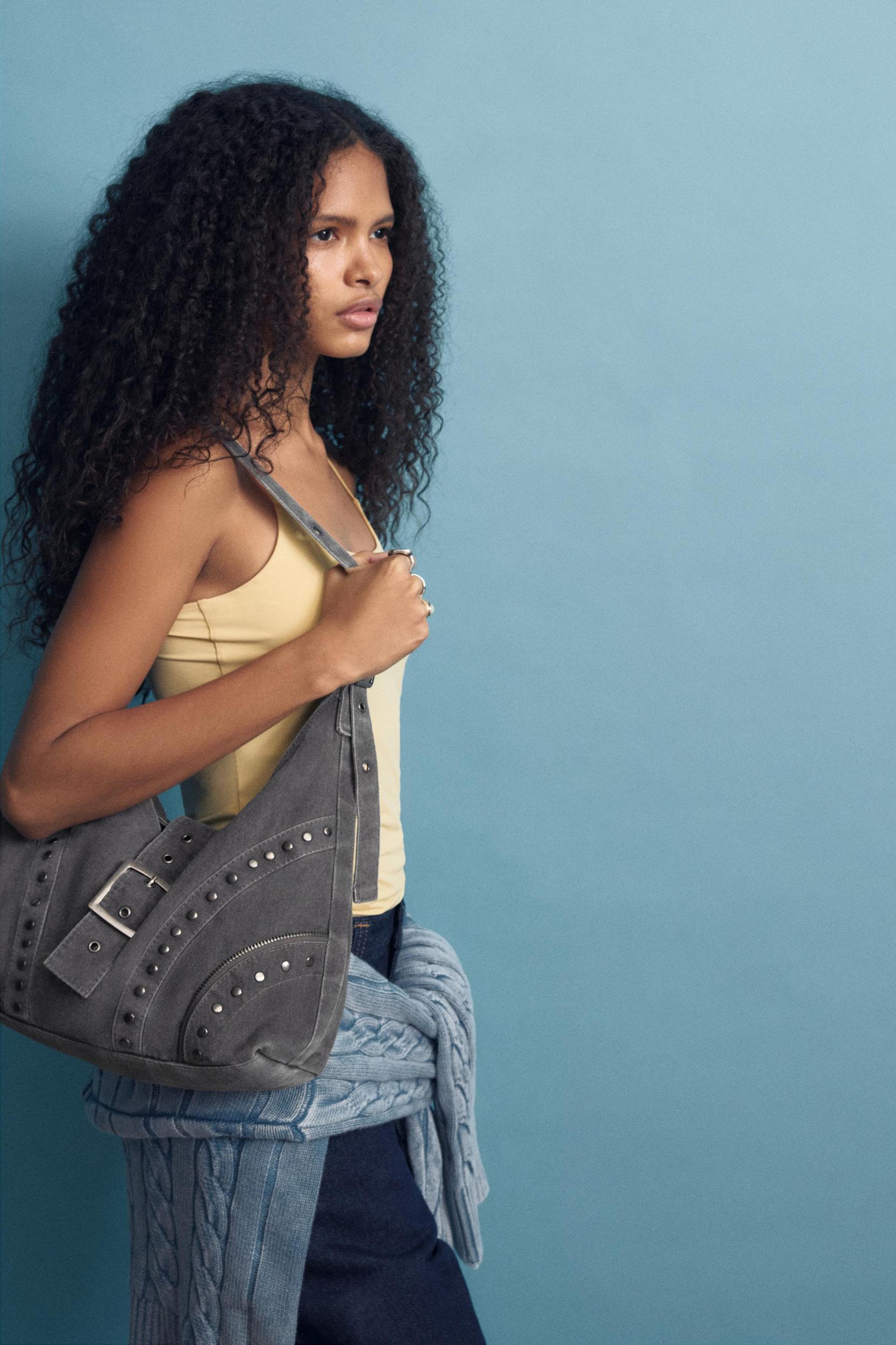 Studded canvas shopper bag Product Image