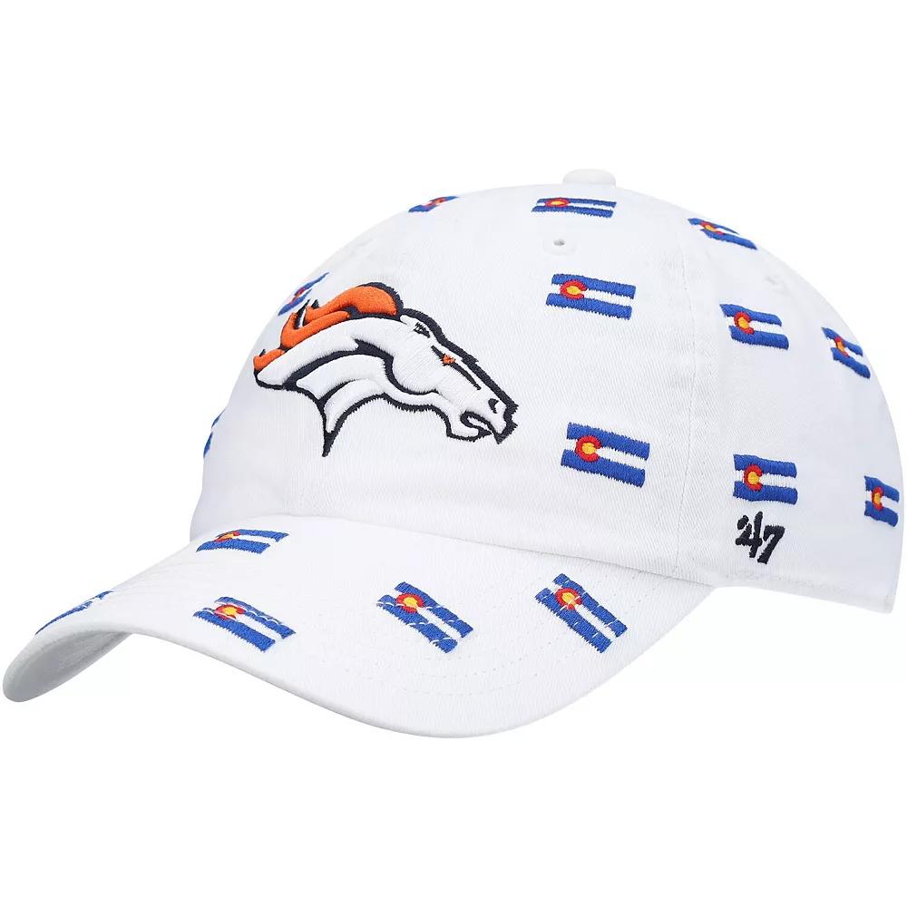 Women's '47 White Denver Broncos Confetti Clean Up Adjustable Hat Product Image