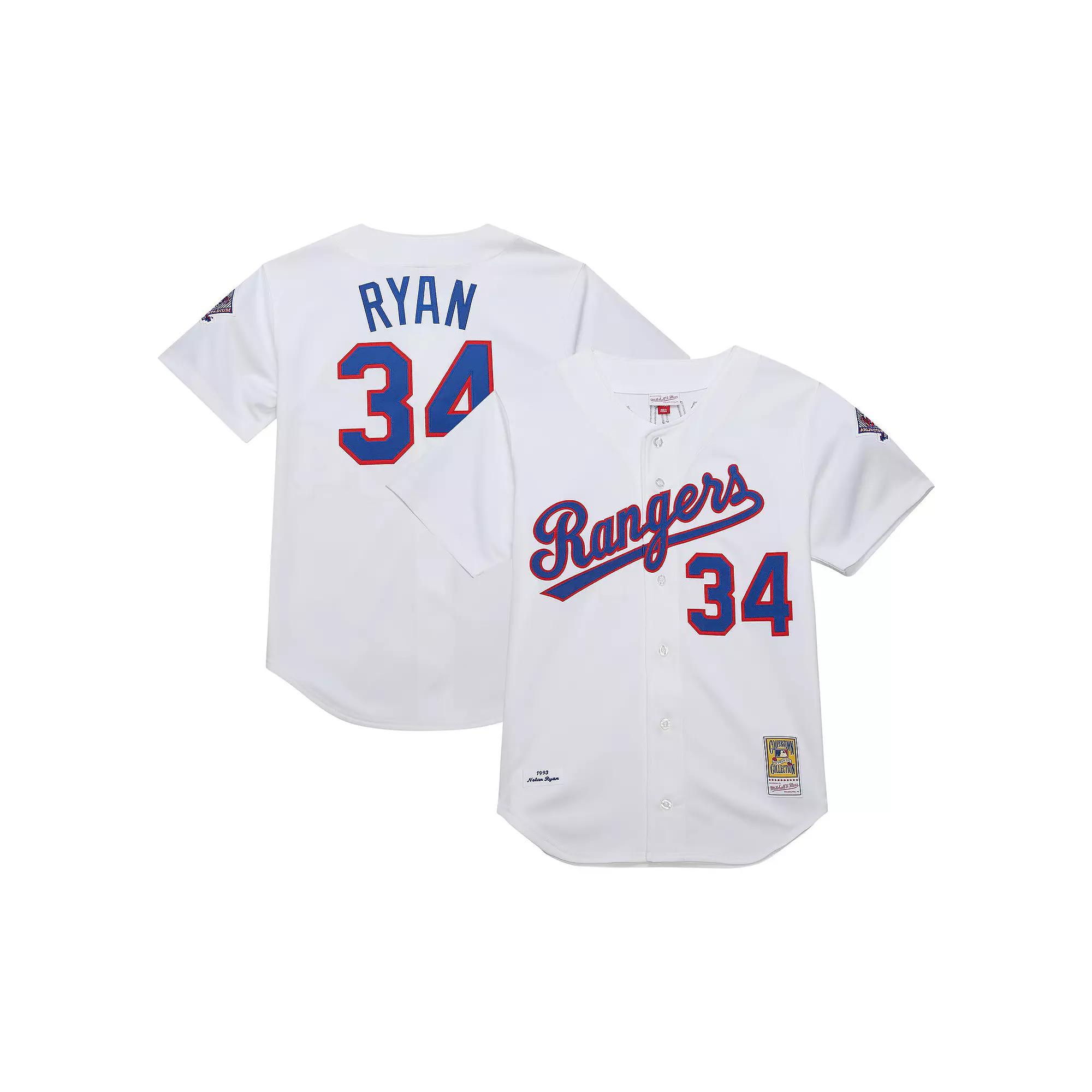 Men's Mitchell & Ness Nolan Ryan Nolan Ryan White Texas Rangers 1993 Cooperstown Collection Authentic Jersey,  Product Image