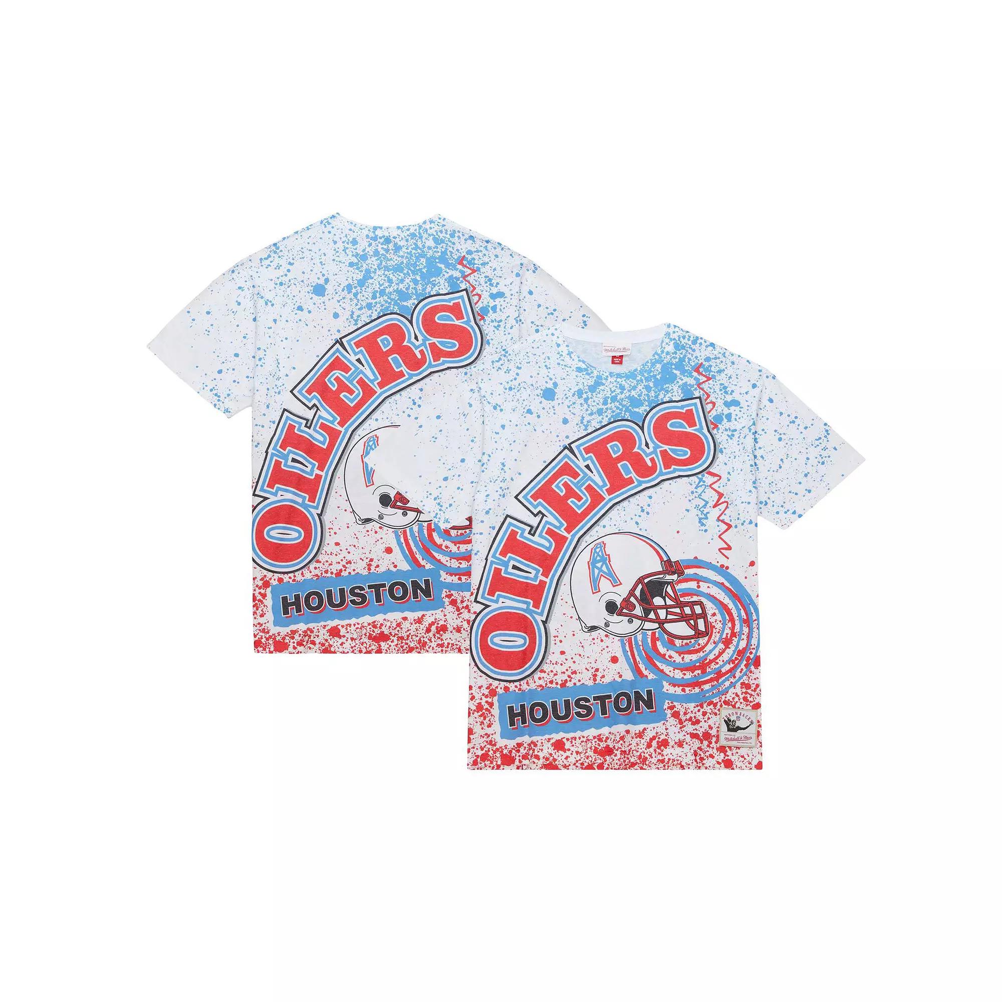 Men's Mitchell & Ness White Houston Oilers Team Burst Sublimated T-Shirt,  Product Image