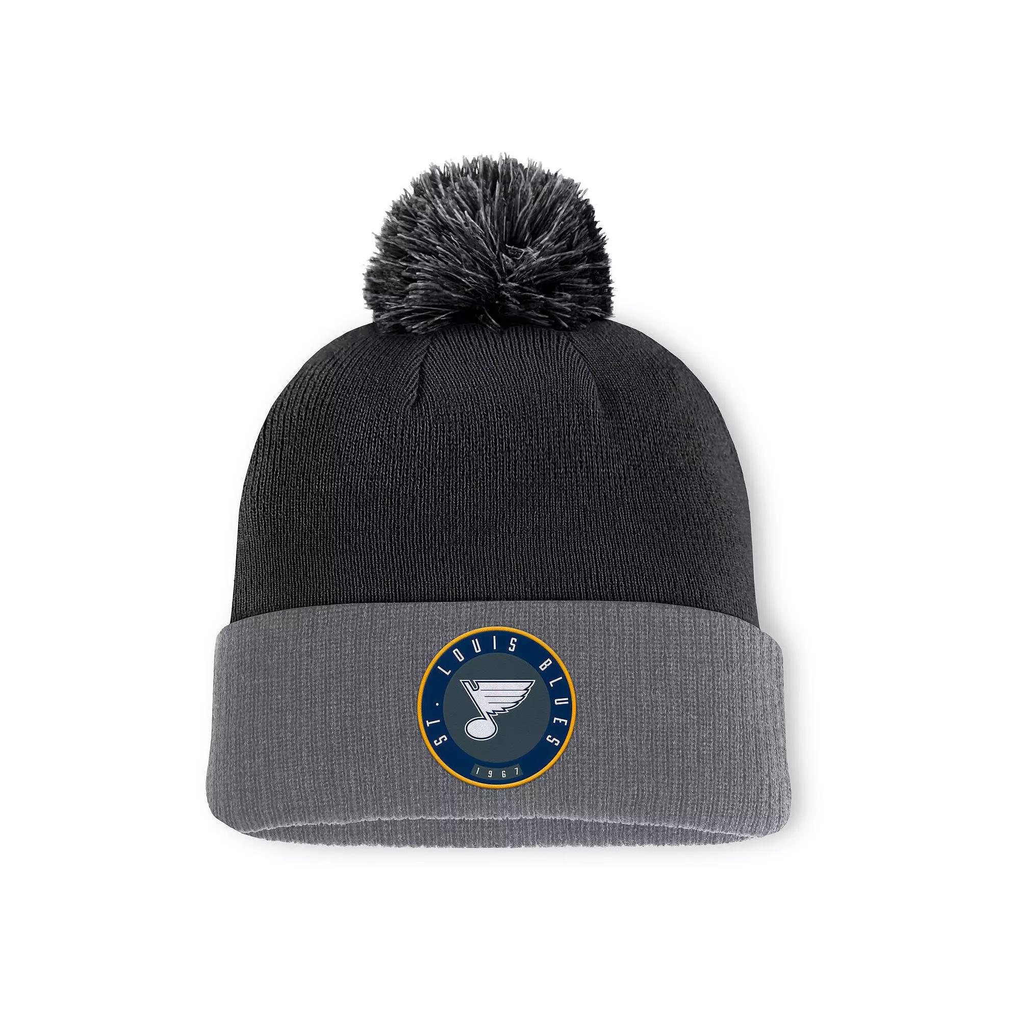 Men's Fanatics Black Boston Bruins Cuffed Knit Hat with Pom Product Image