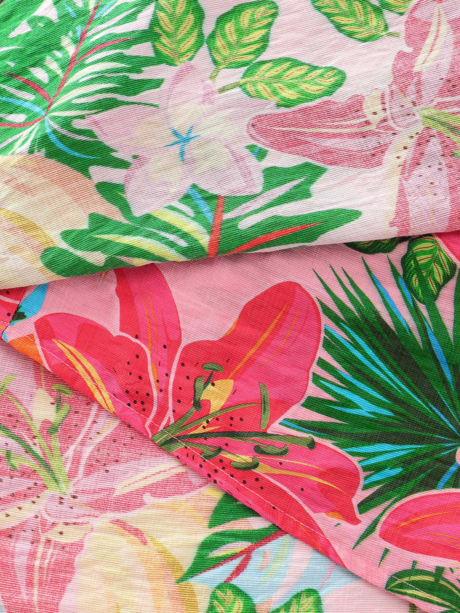 Bright Floral Print Built-In Shorts Mini Dress Female Product Image