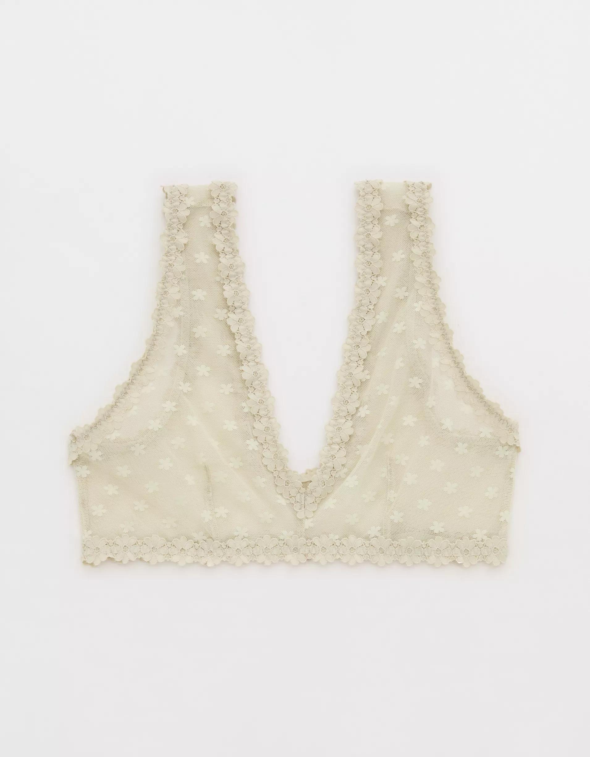 Show Off Daisy Mesh Plunge Bralette Women's Product Image