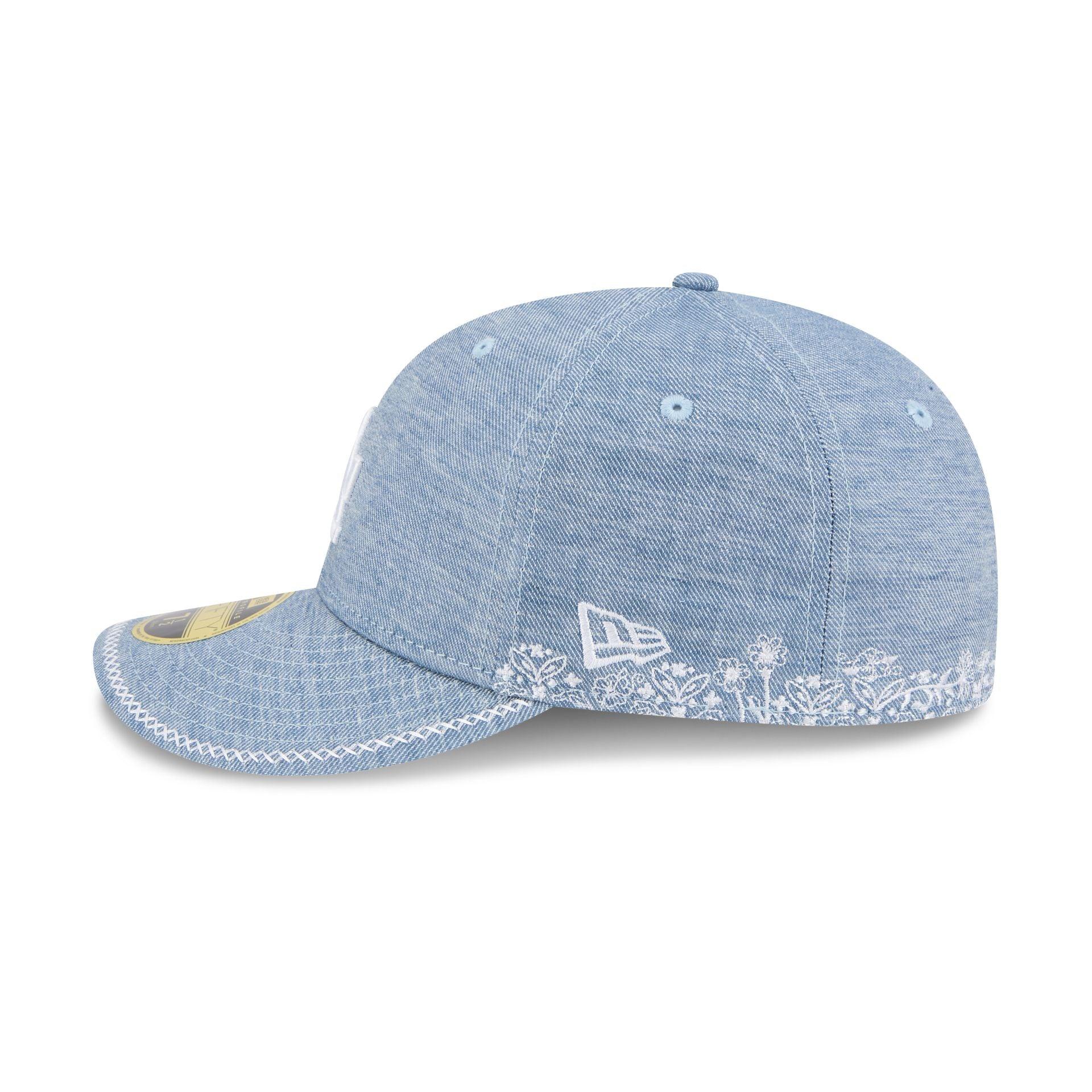 Los Angeles Dodgers Hand Stitched Chambray Low Profile 59FIFTY Fitted Hat Male Product Image