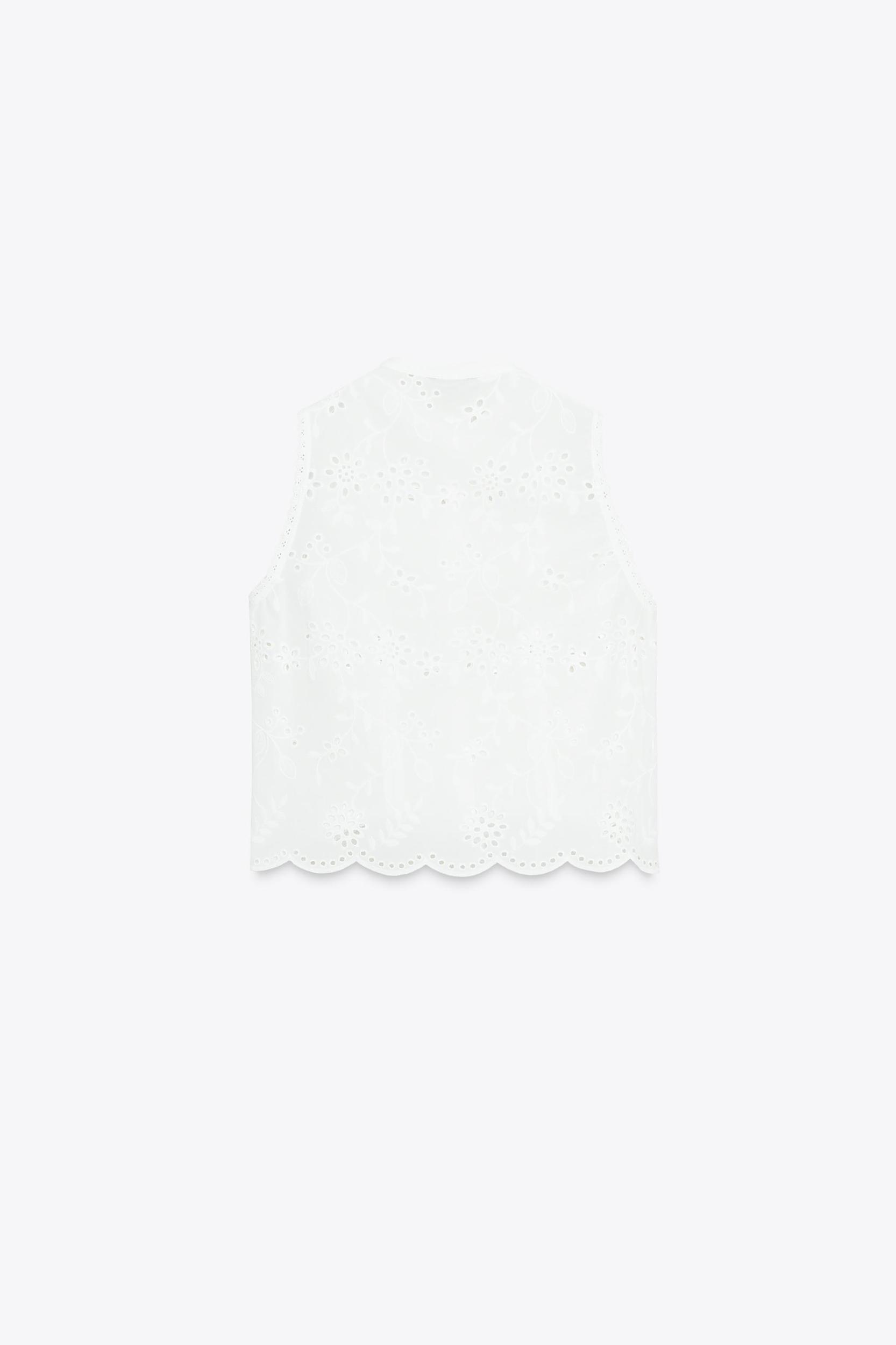 EMBROIDERED EYELET SHIRT Product Image