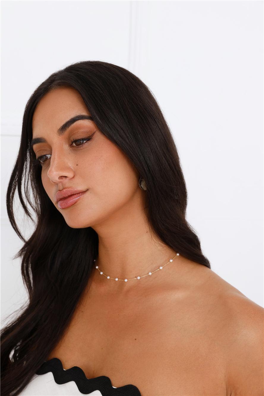 18k Gold Plated Pearl Choker Gold Product Image