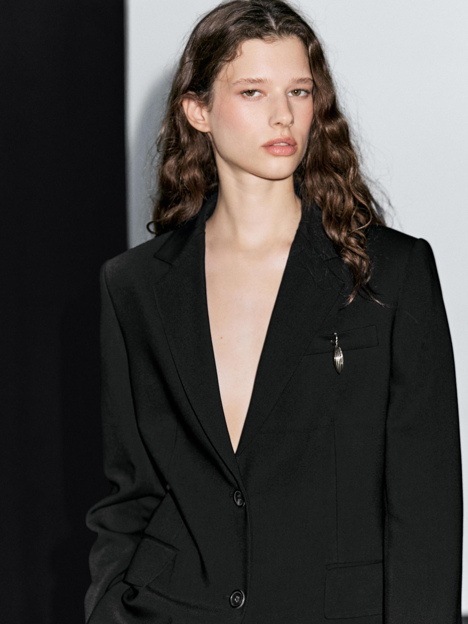 Two-button crepe blazer Product Image