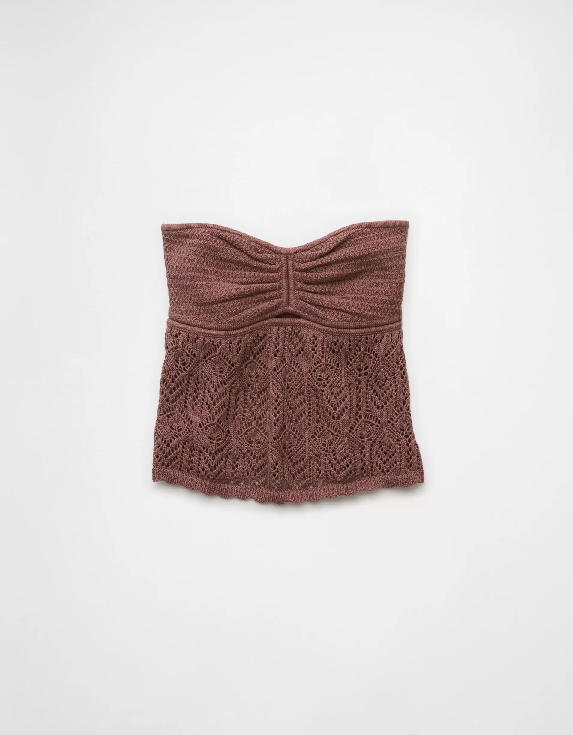 AE Cropped Crochet Tube Top Product Image