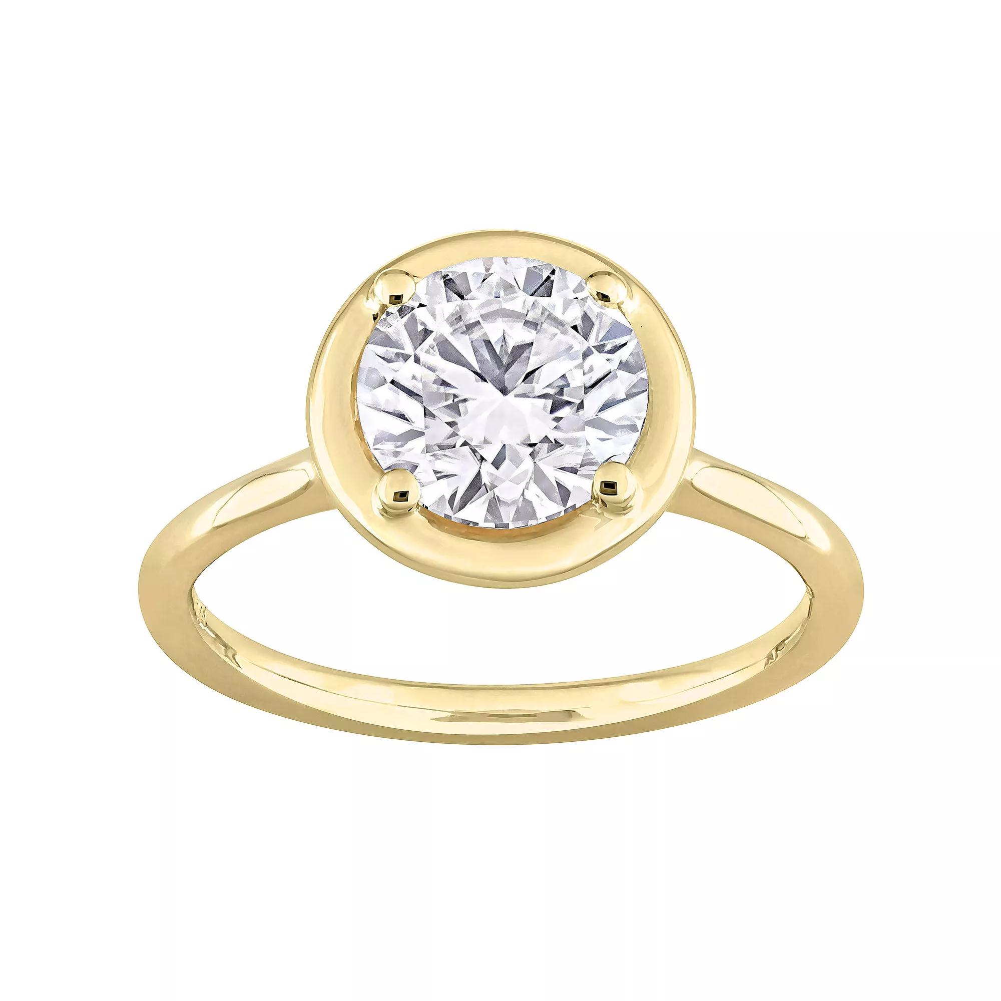 Stella Grace 10k Yellow Gold Lab-Created Moissanite Round-Shaped Engagement Ring, Women's, Size: 5.50, 10k Gold Product Image