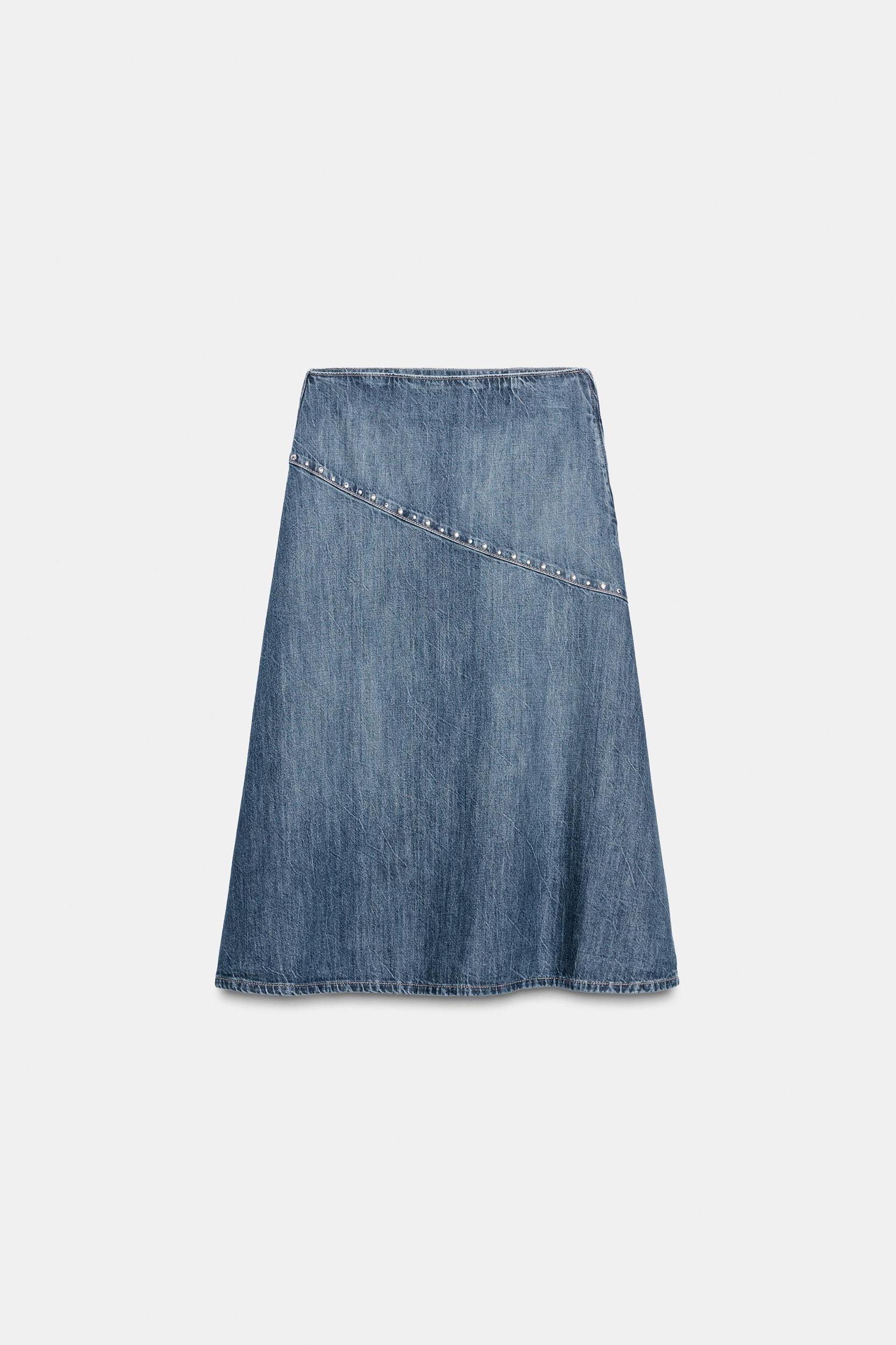 TRF DENIM STUD SKIRT Product Image