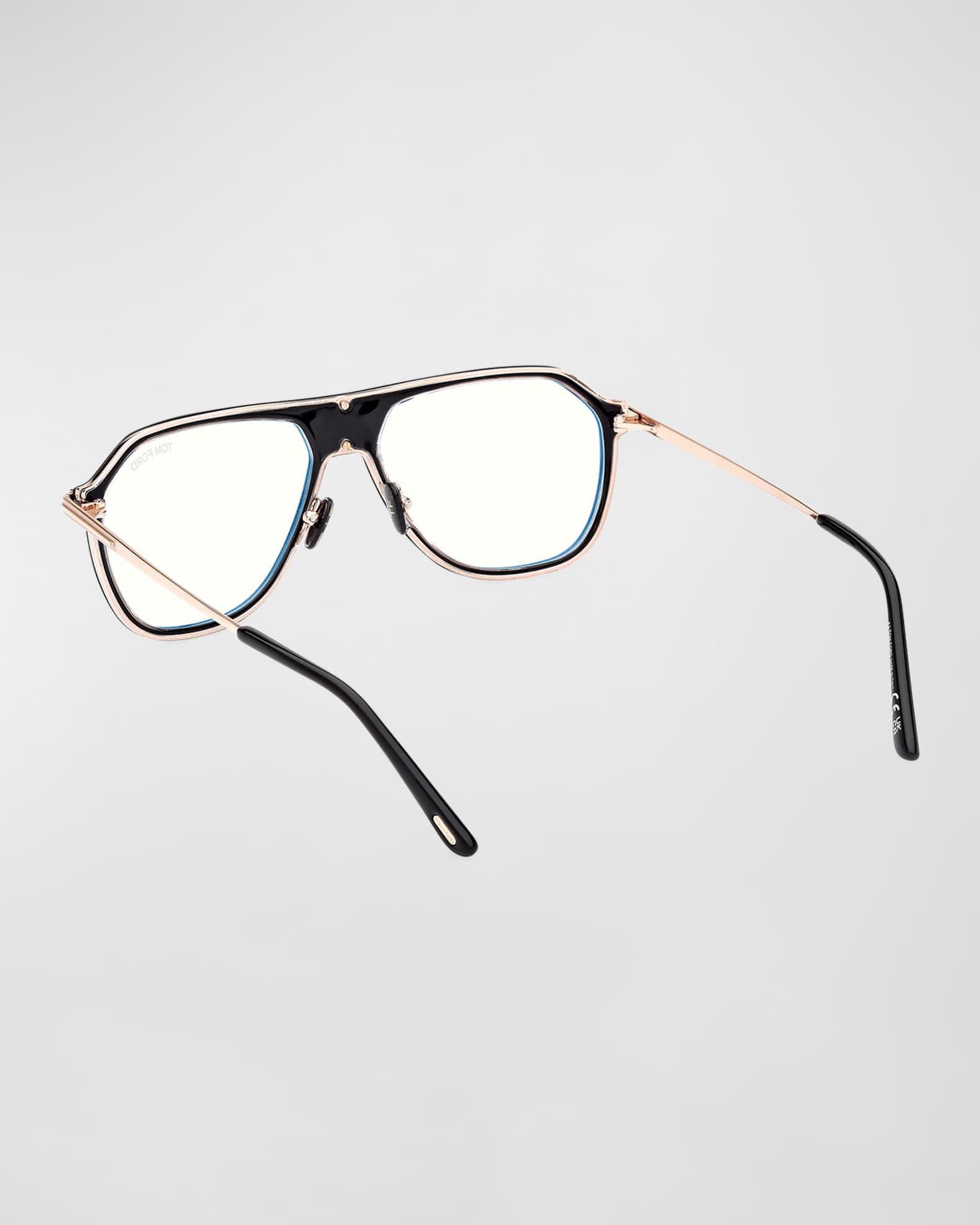 Men's Acetate Round Blue Light-Blocking Glasses Product Image