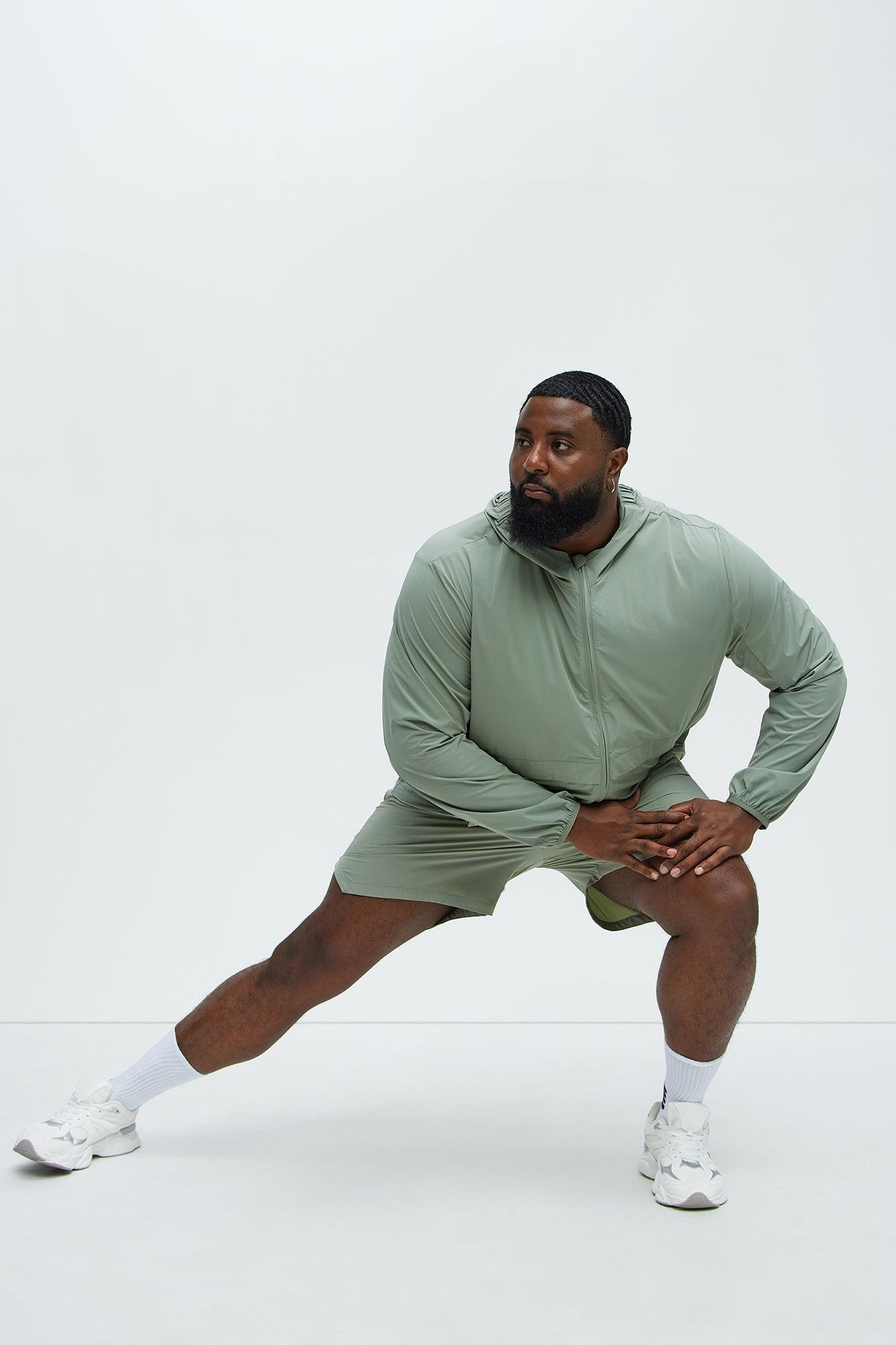 Lightweight Stretch Hooded Running Windbreaker Jacket - Sage Product Image