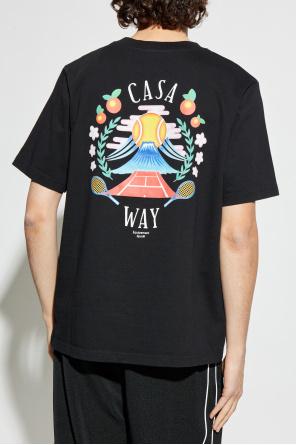 CASABLANCA Mens Casa Way Mountain Brand-print Cotton-jersey T-shirt In Black Product Image