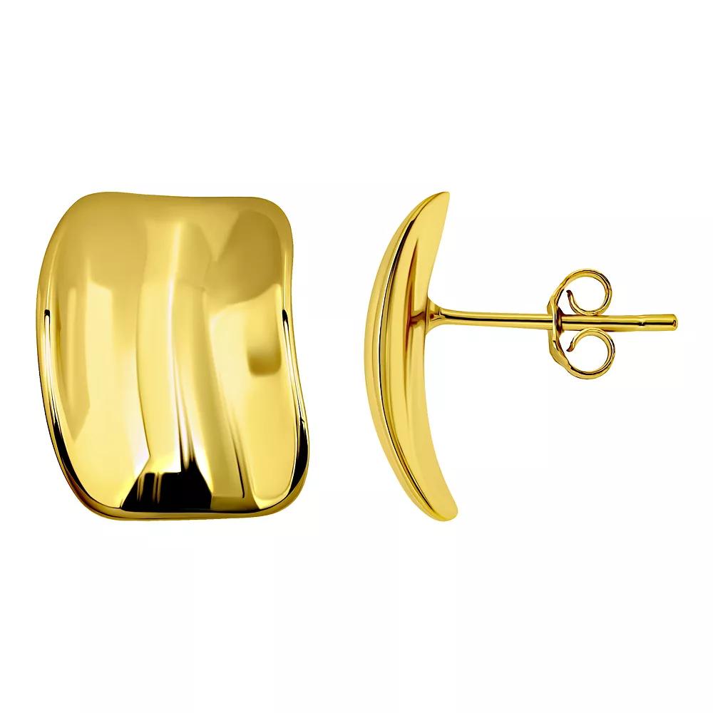 Aleure Precioso Polished Rectangle Shape Post Earrings, Women's, Gold Tone Product Image