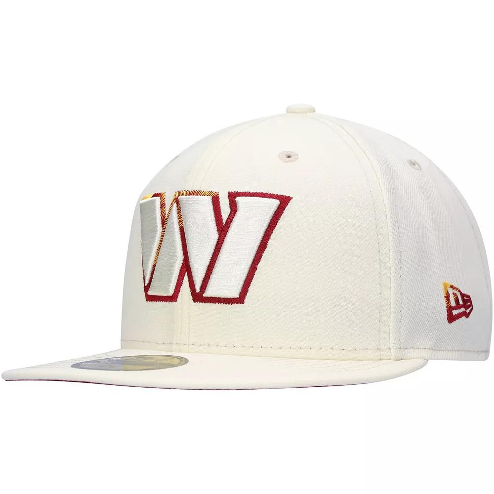 Men's New Era Cream Washington Commanders Chrome Color Dim 59FIFTY Fitted Hat,  Product Image