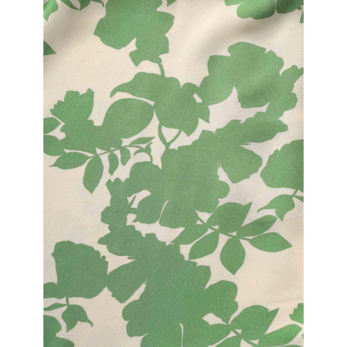 Plus Size Silhouette Floral Print Overlap Collar Lantern Sleeve Dress Mint Women Elegant Overlapping Overlap Collar Elbow-length sleeve Curvy Midi Dress BloomChic 30/6X Product Image