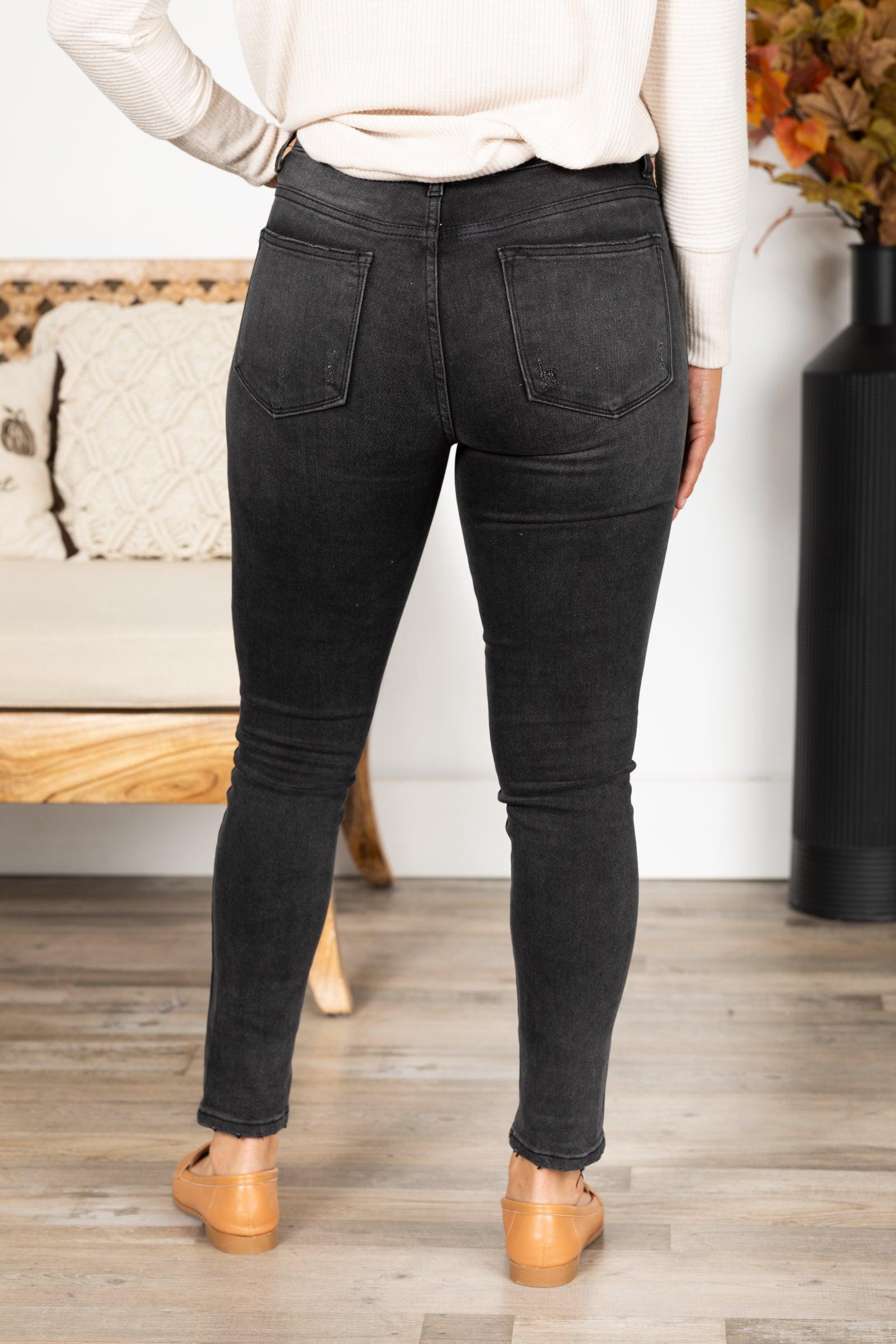 Risen Black High Rise Ankle Skinny Jeans Product Image