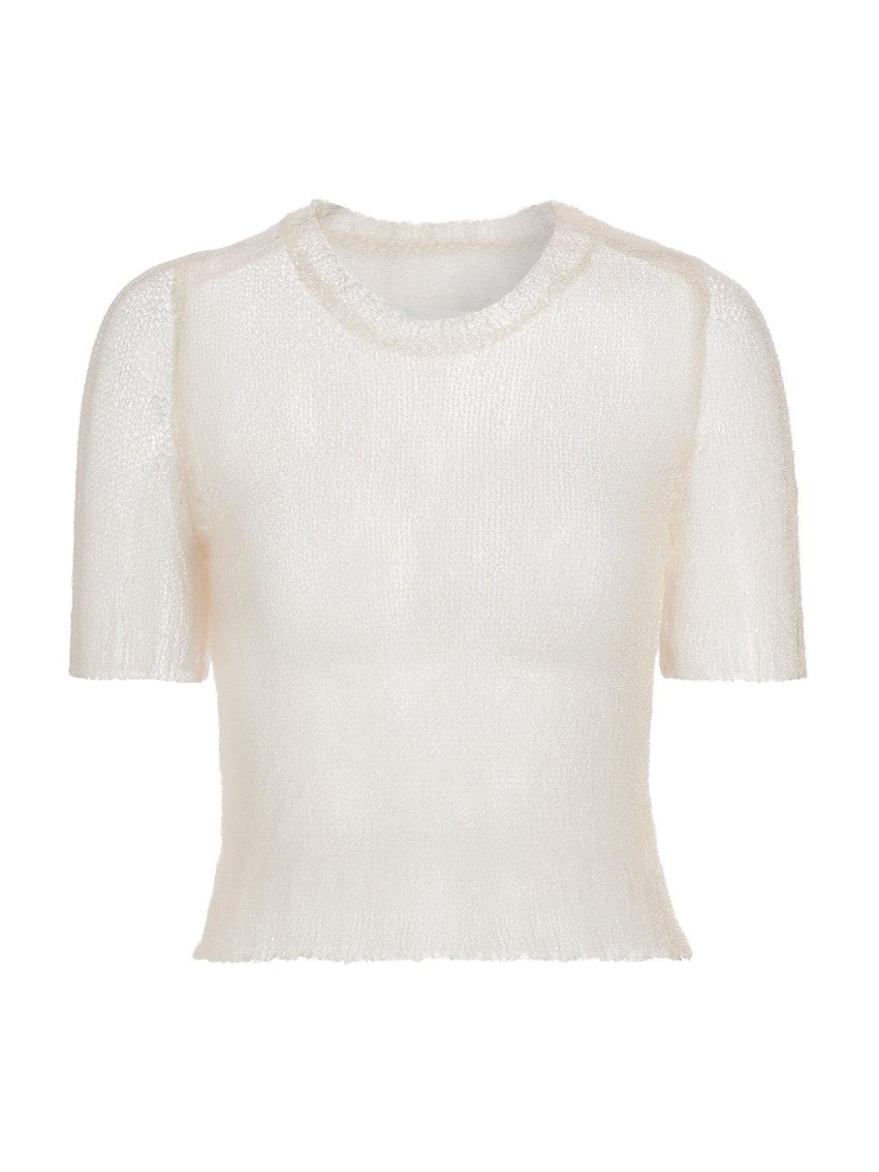 Womens Sheer Soft Knit Crop Top Product Image